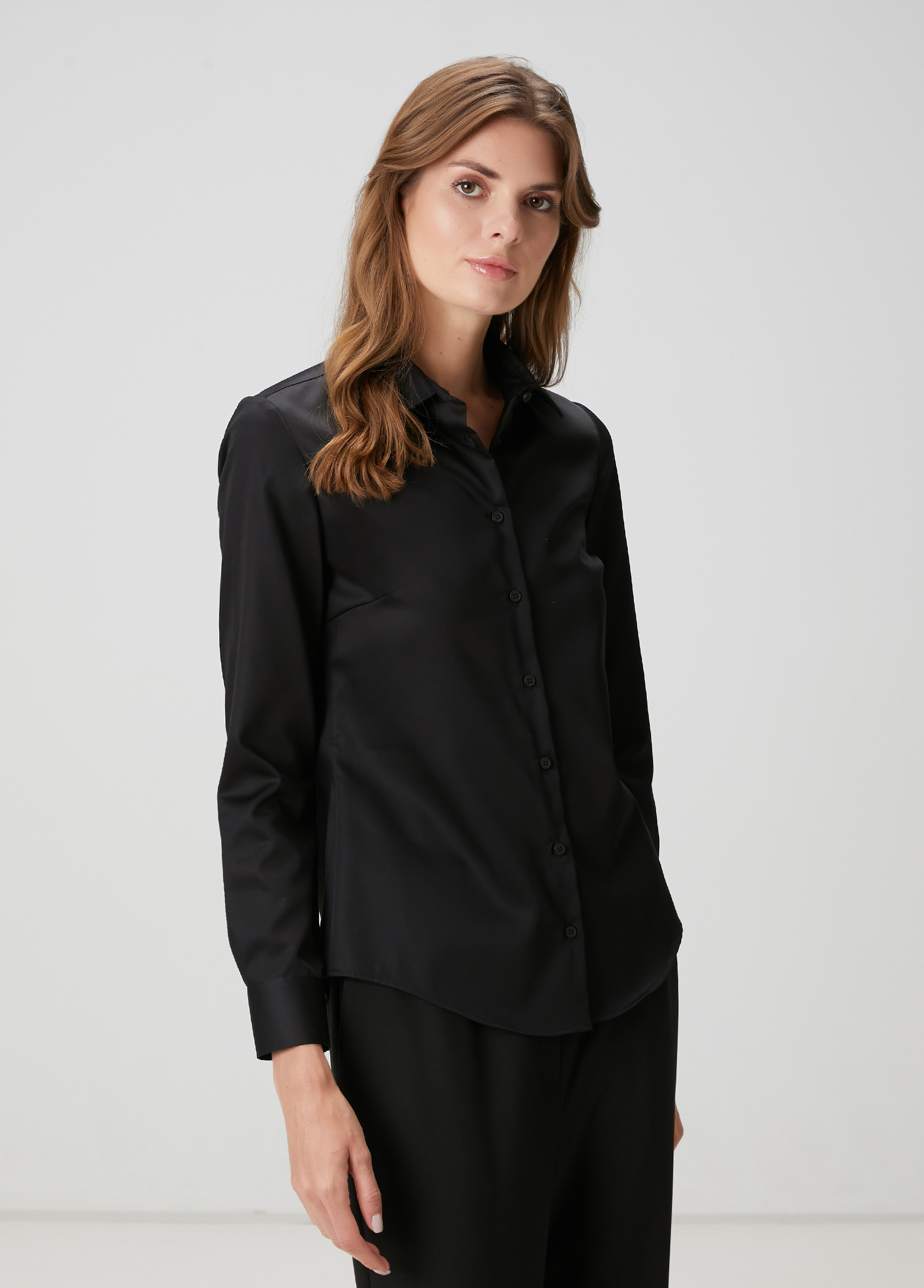 Slim Fit Non Iron Klasik Siyah Gömlek