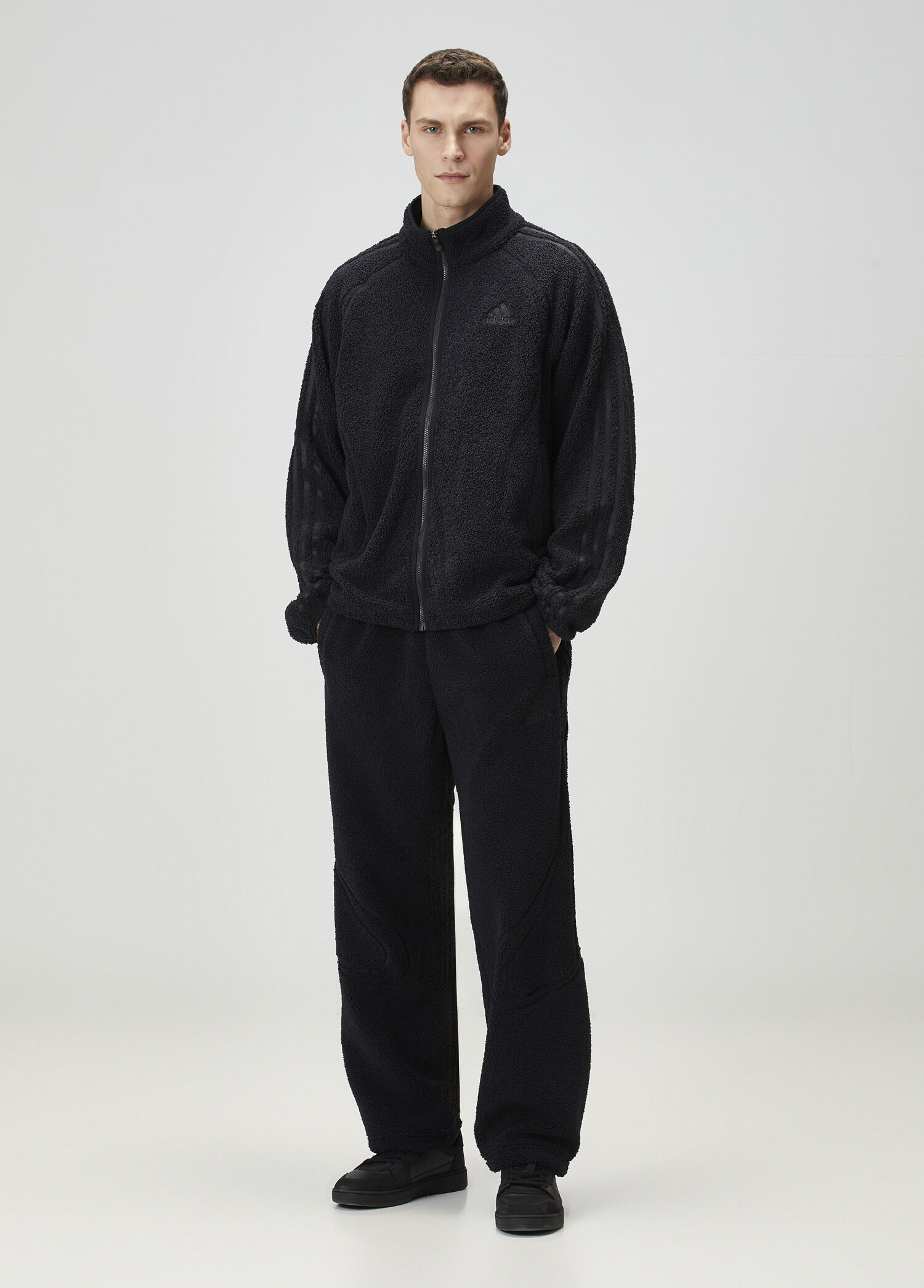Adidas - Borg Fleece Team Geist Siyah Sweatshirt - Siyah