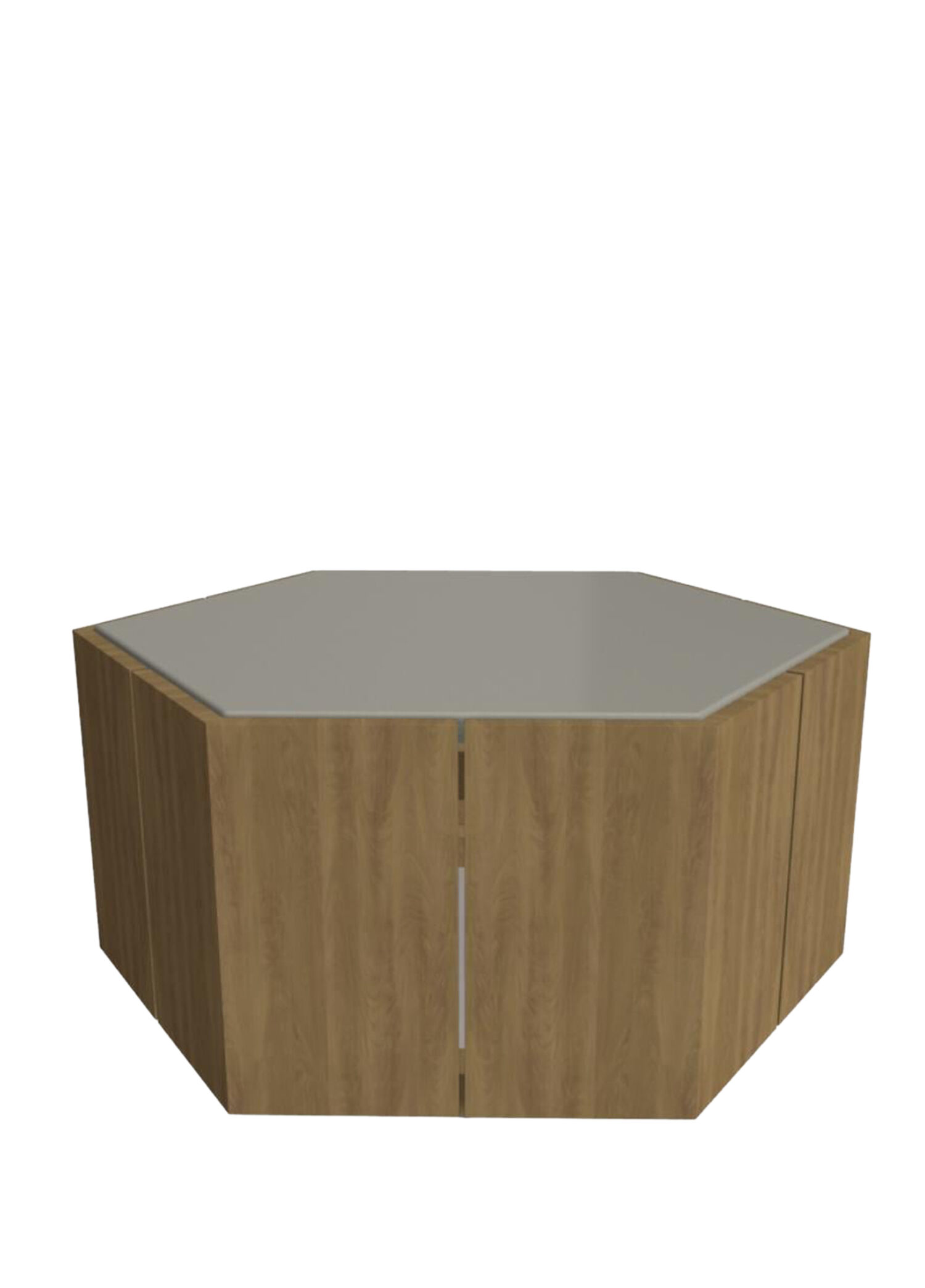 Hexagon Natural Tik Ağacı Altıgen Bahçe Orta Sehpa