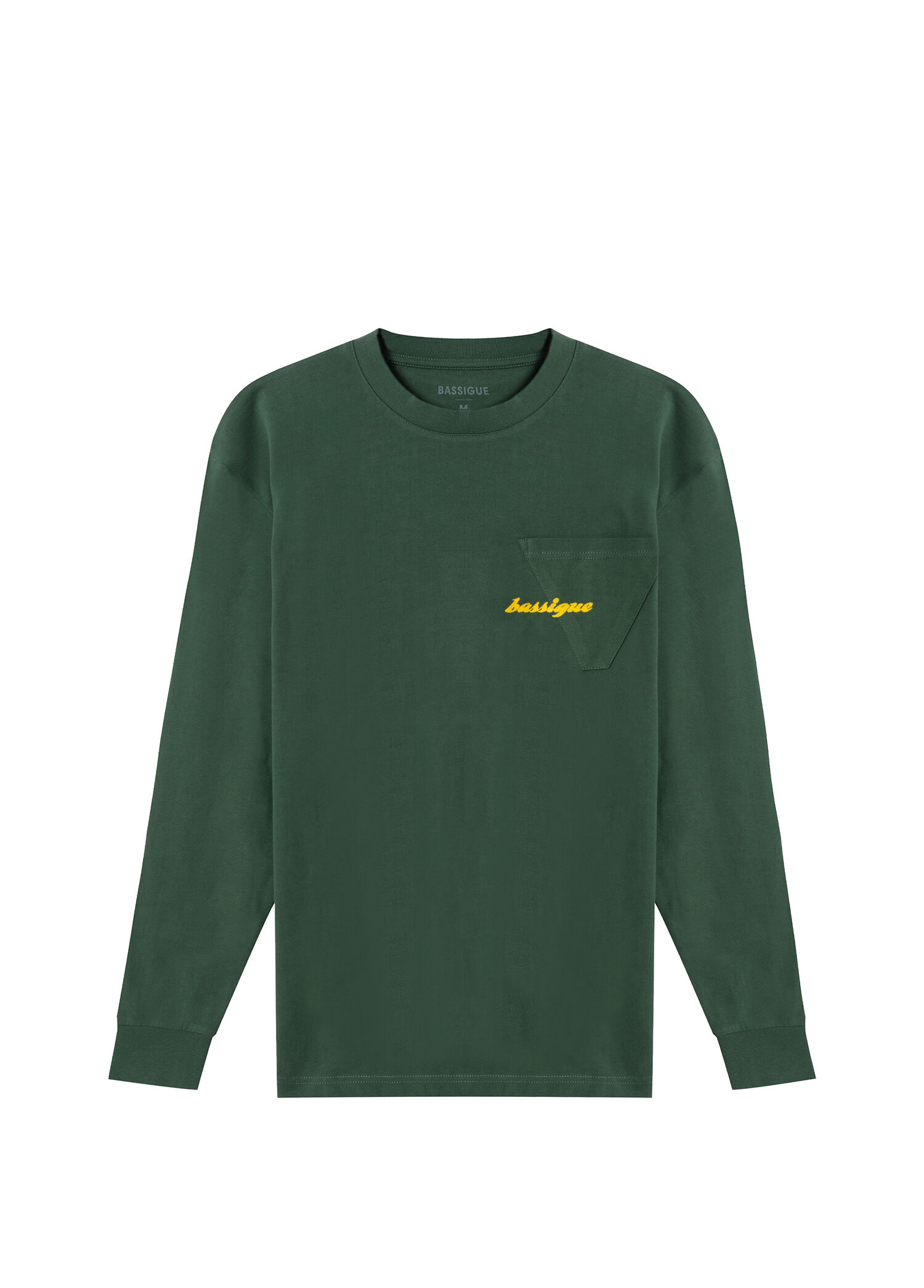 Yeşil Retro Nakışlı Uzun Kollu Erkek T-Shirt