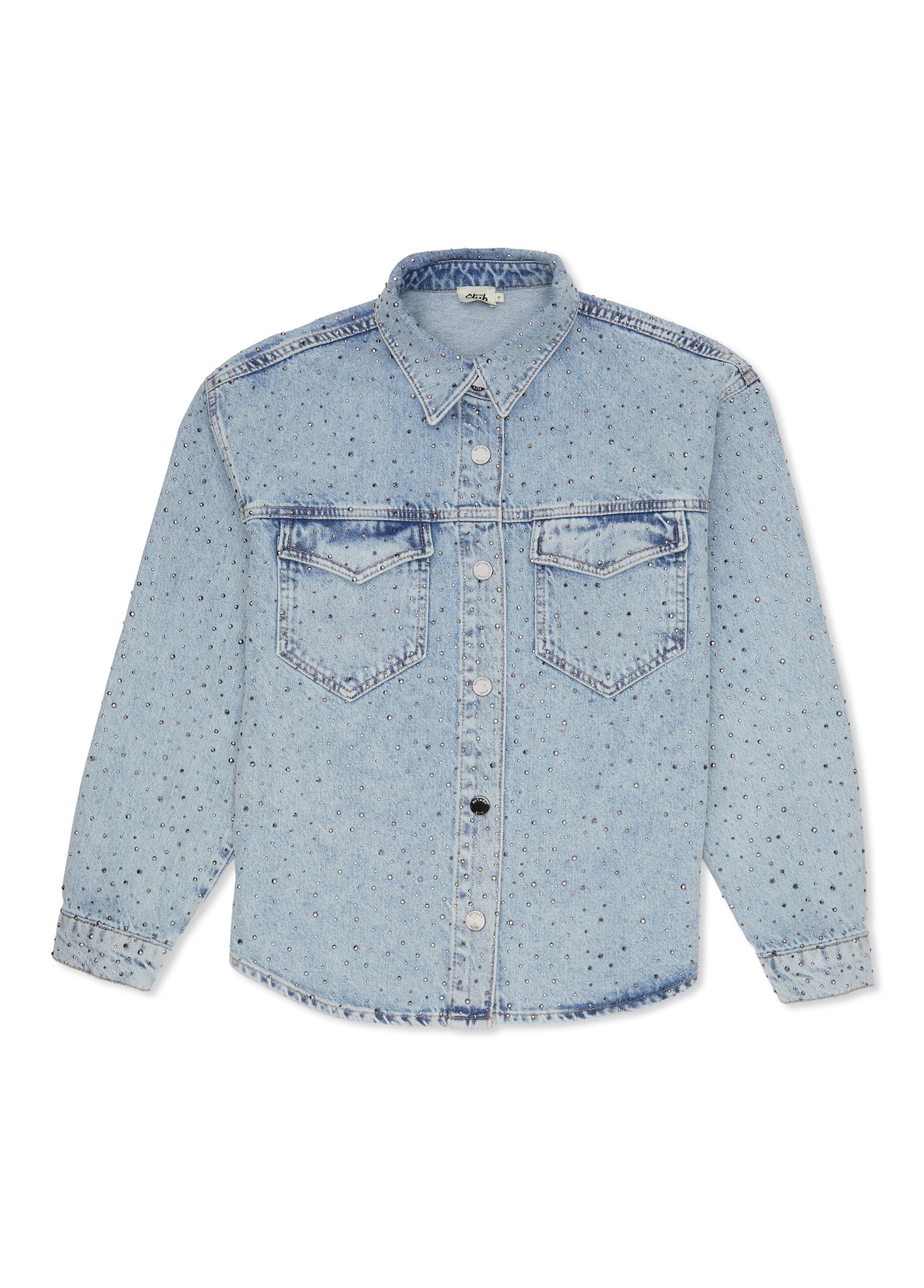 Mavi Taşlı Denim Ceket_8