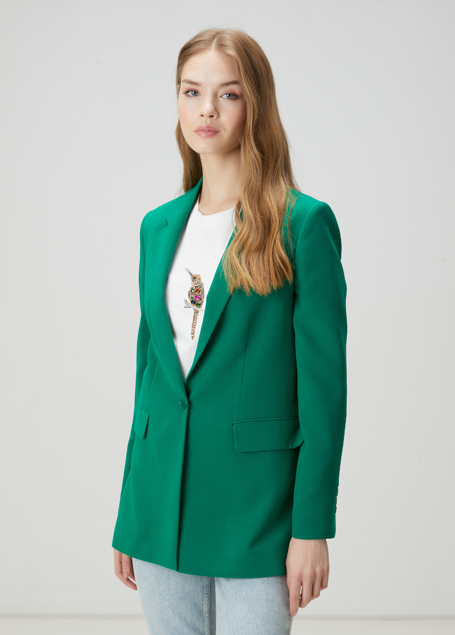 Yeşil Krep Blazer_2