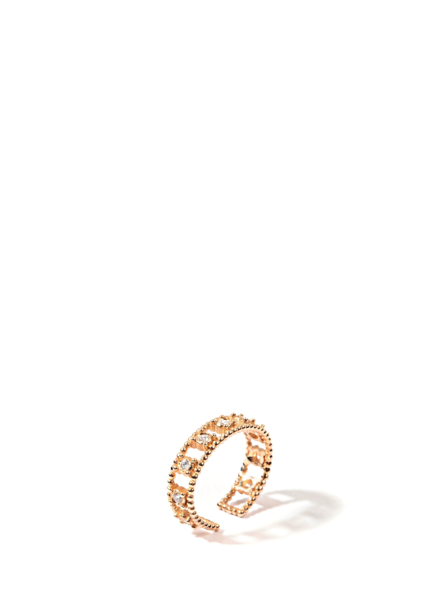 9 Diamonds 14 Ayar Rose Gold Ear Cuff