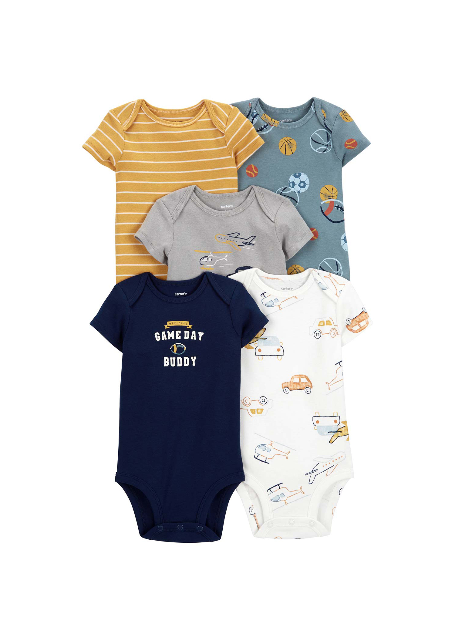 Kısa Kollu 5'li Erkek Bebek Body Set