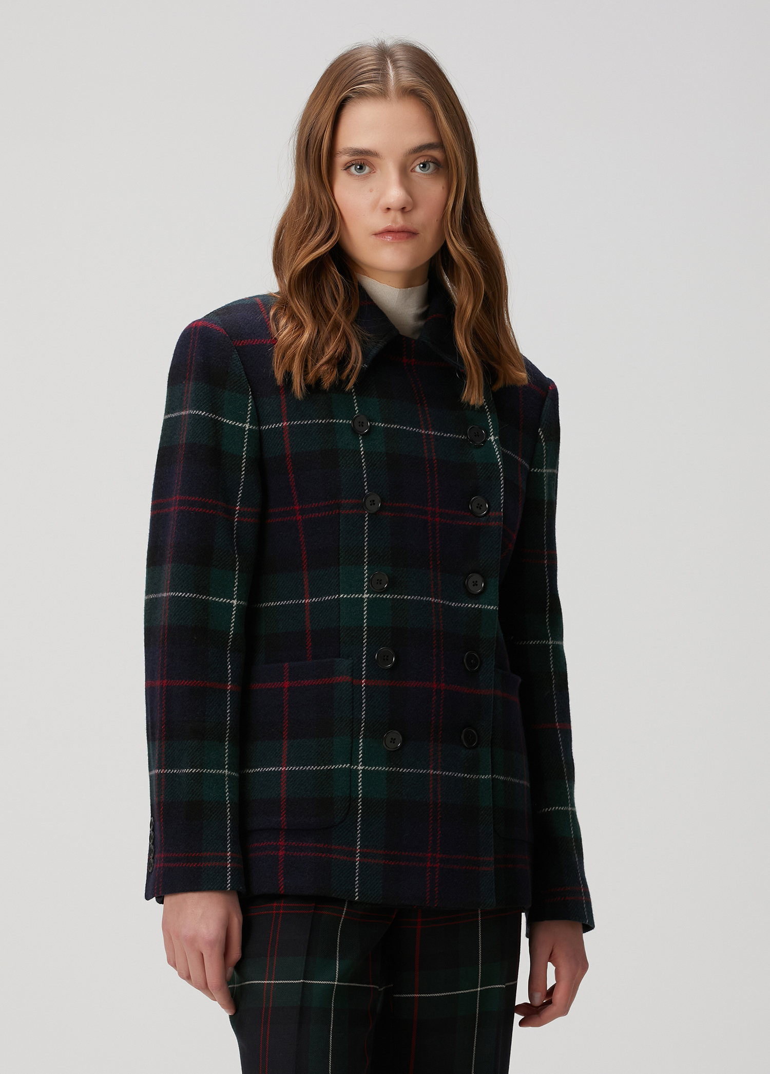 Green Ralph Lauren Plaid Blazers Green Black Plaid Wool Blazer