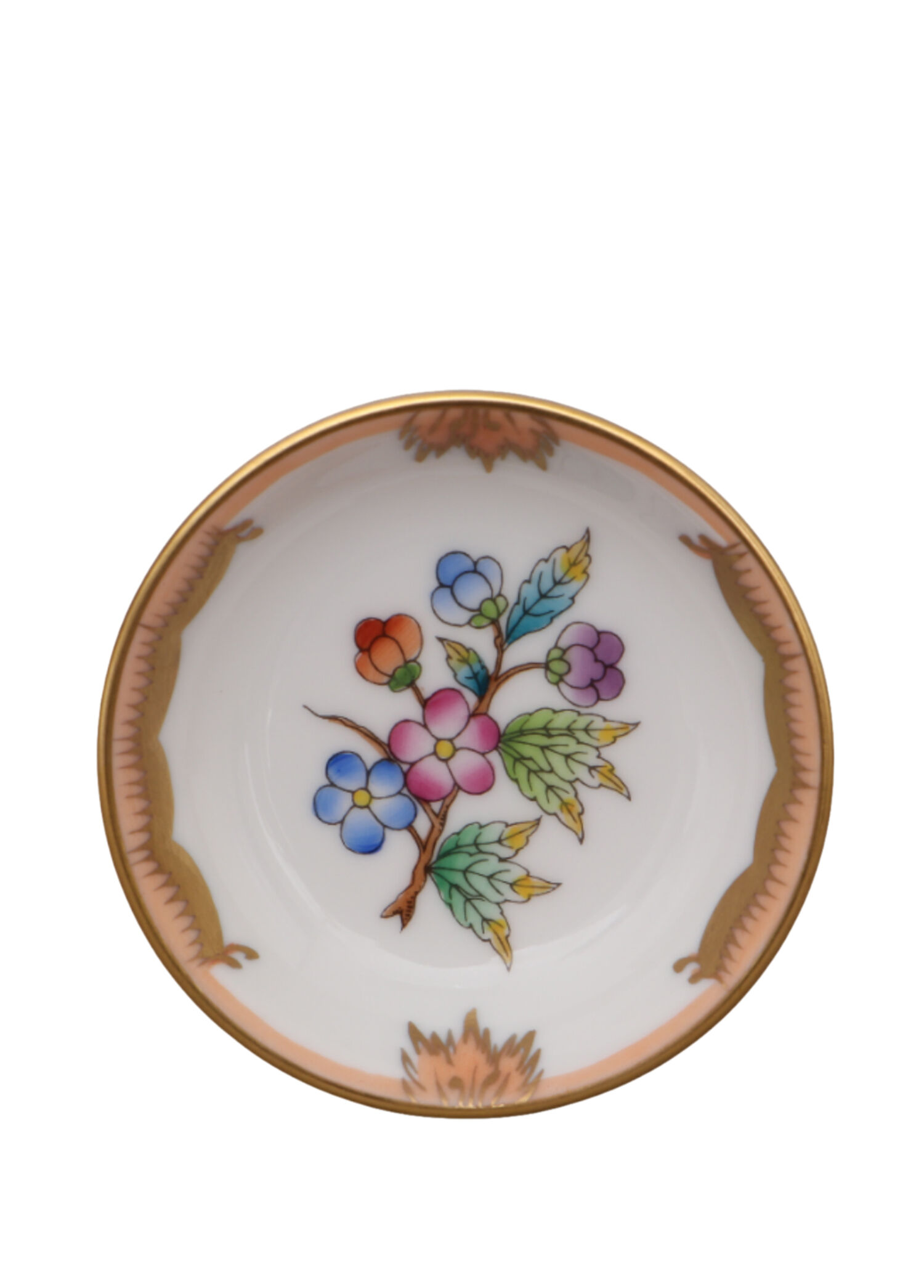 Herend - Victoria Renkli Porselen Minik Tabak 7 cm - Çok Renkli