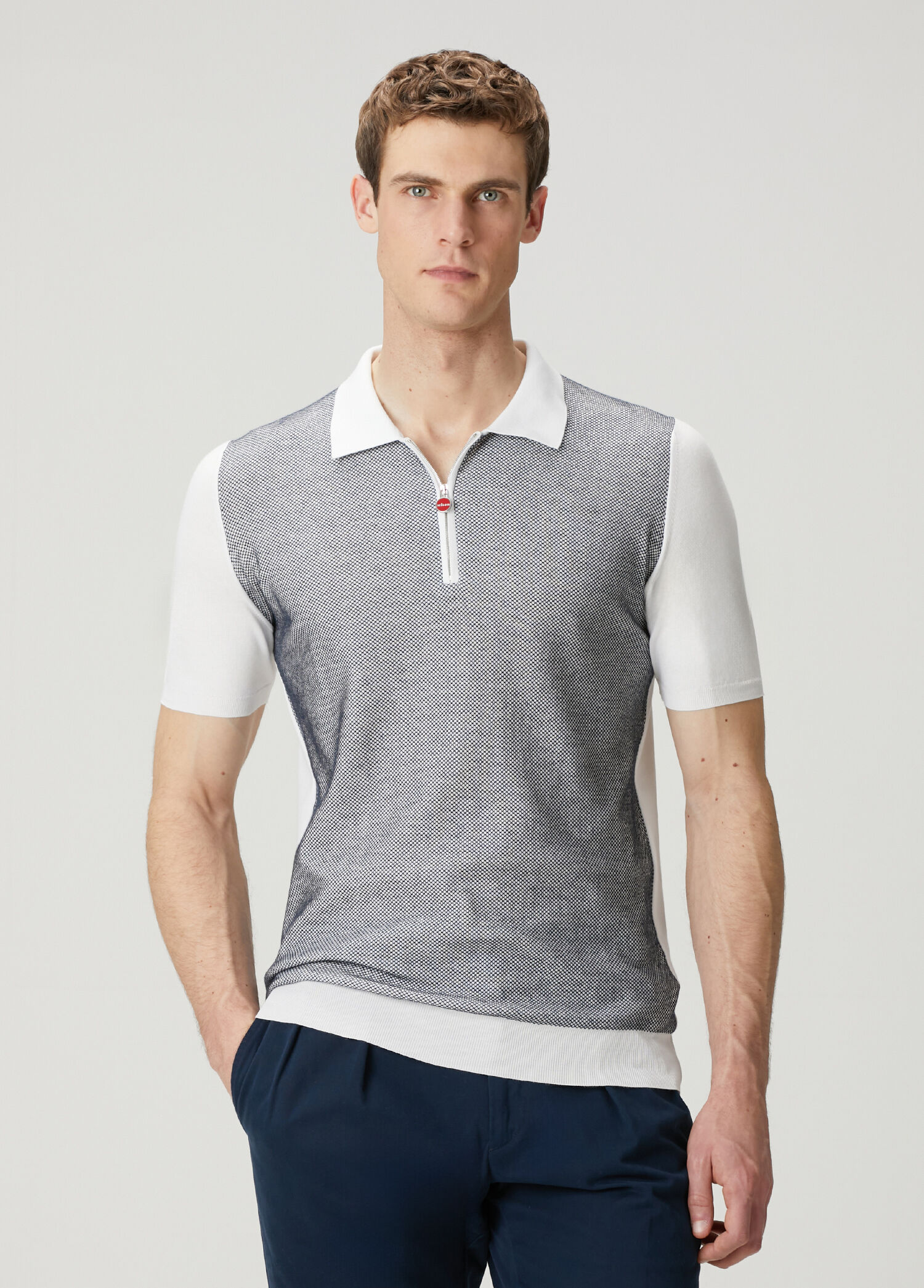 Lacivert Beyaz Polo Yaka T-shirt