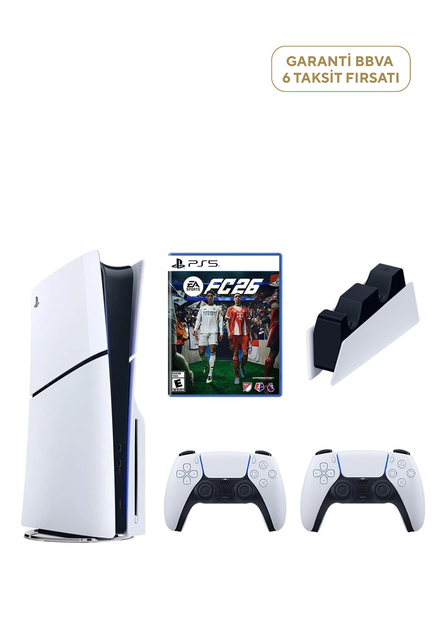 Playstation 5 Slim Standart 1 TB+ 2. Beyaz Dualsense + Şarj + Ps5 FC26 CD