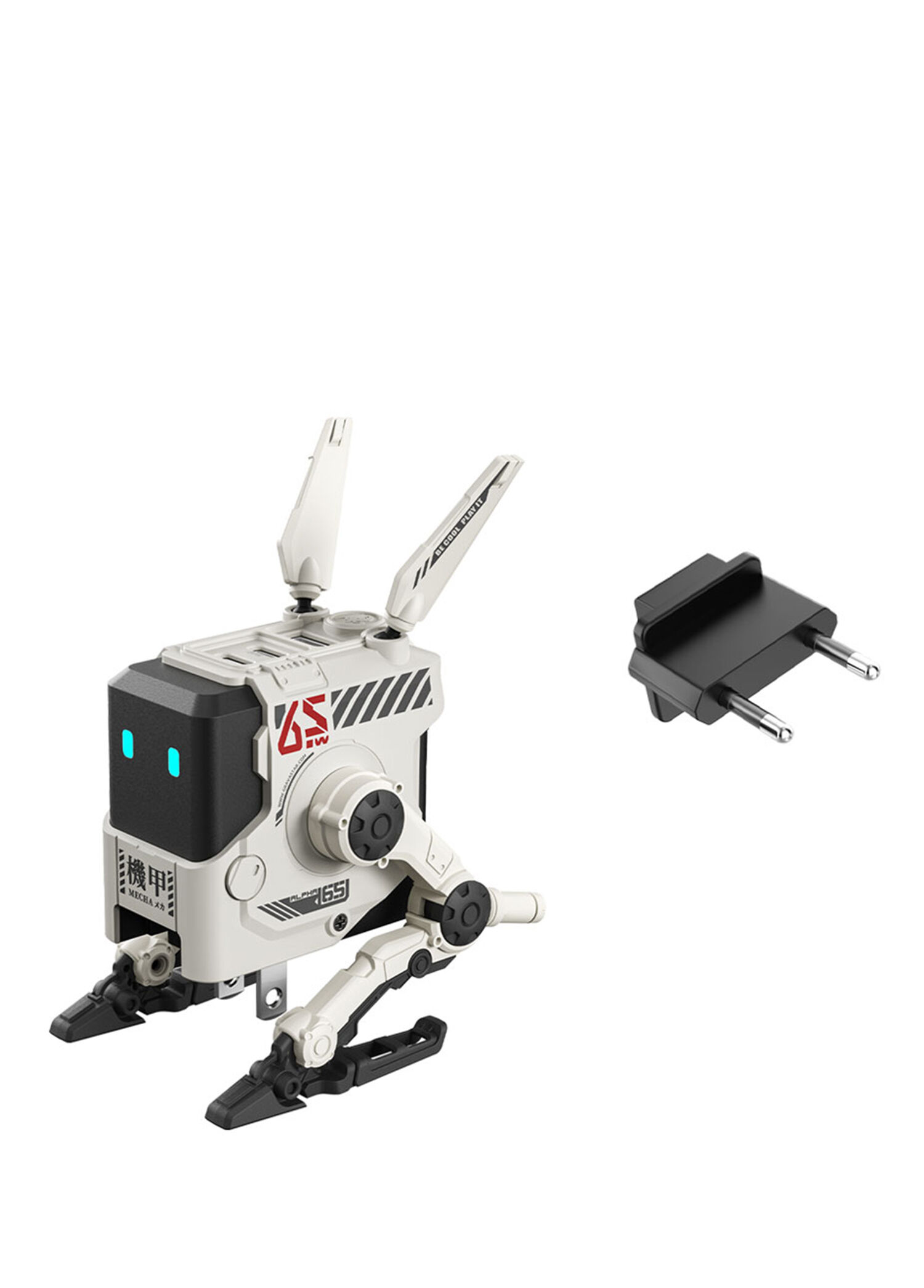 Alpha65 Beyaz Robot Figürlü Hızlı Şarj Adaptörü 65W