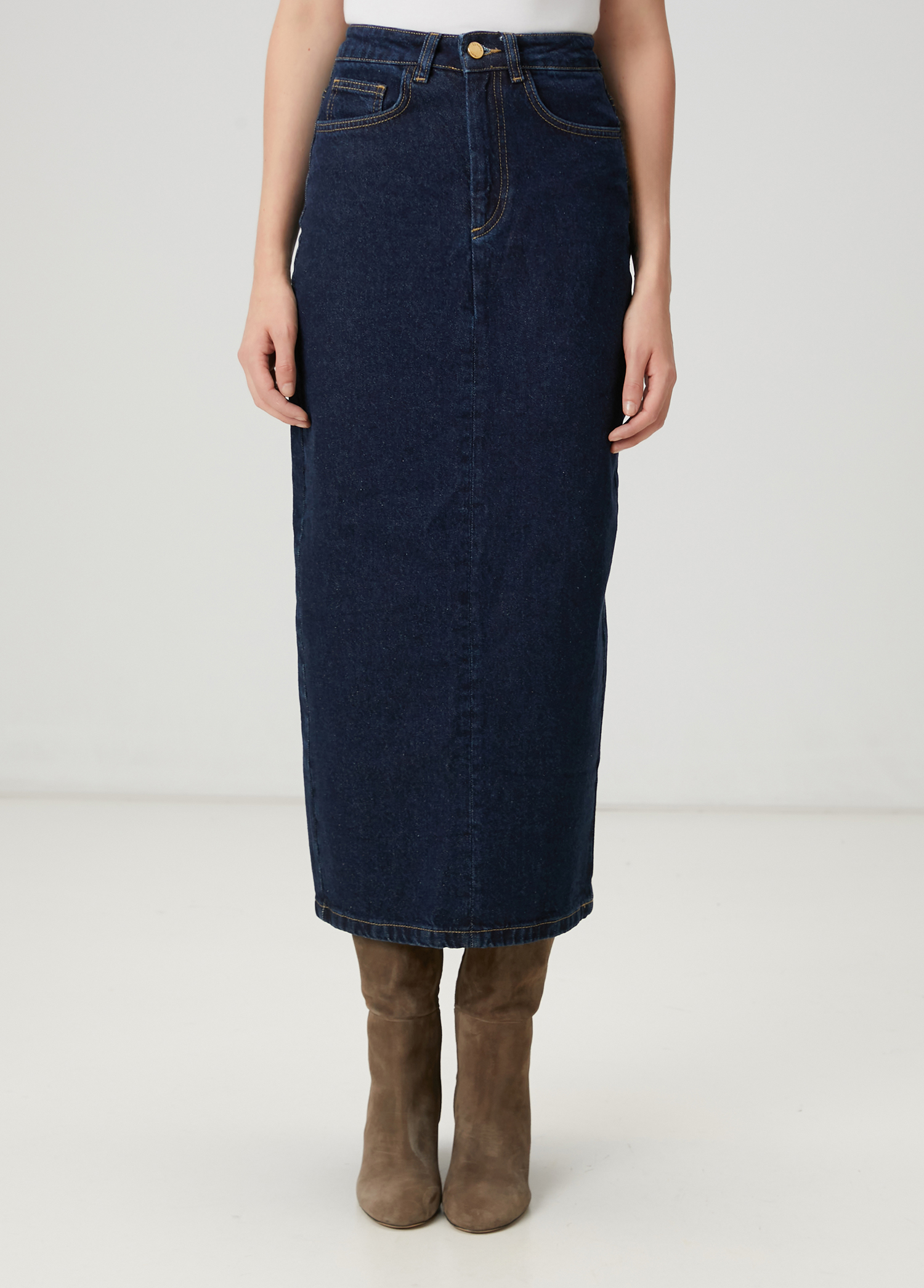 Indigo Midi Denim Etek_3