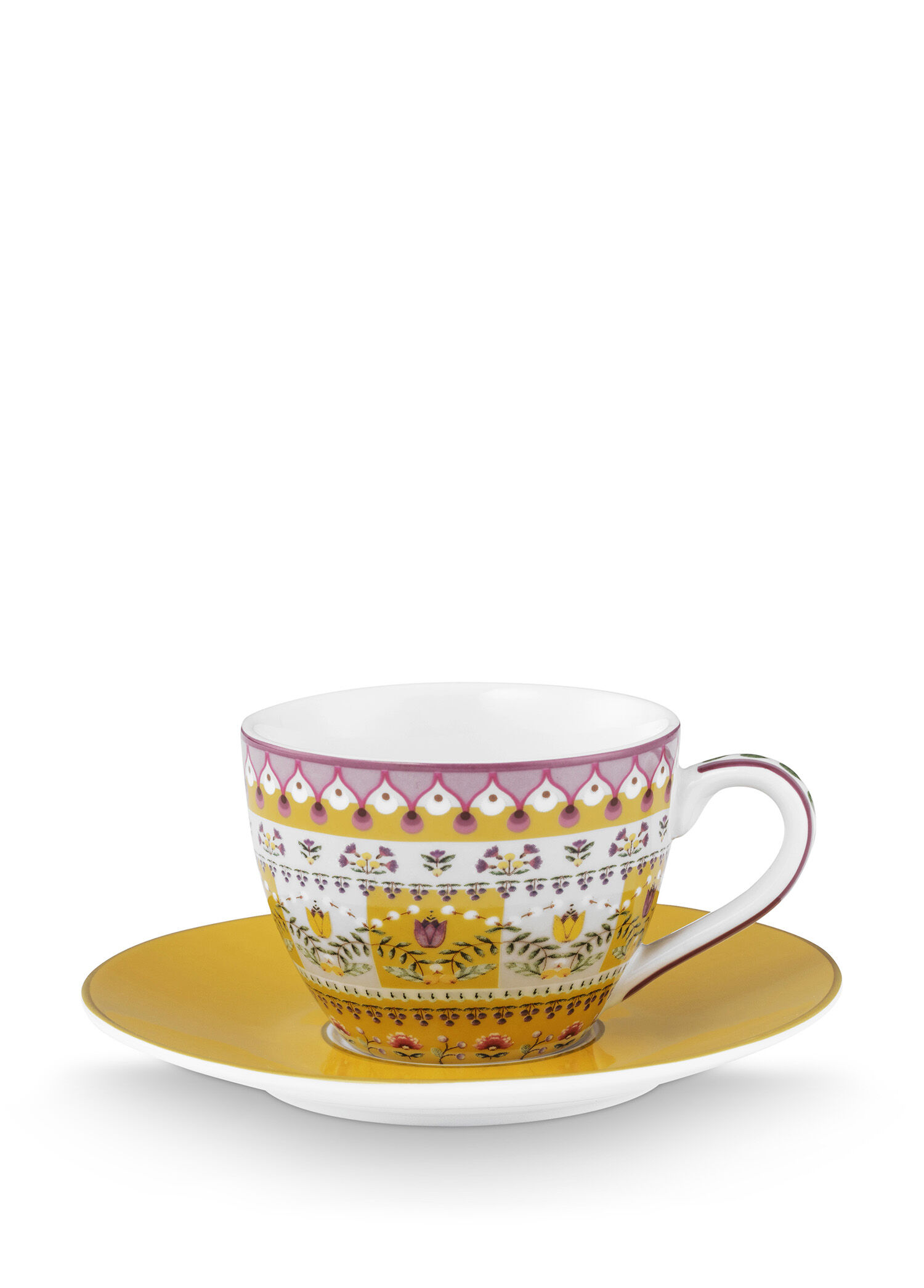 Lily & Lotus Sarı Porselen Kahve Fincanı