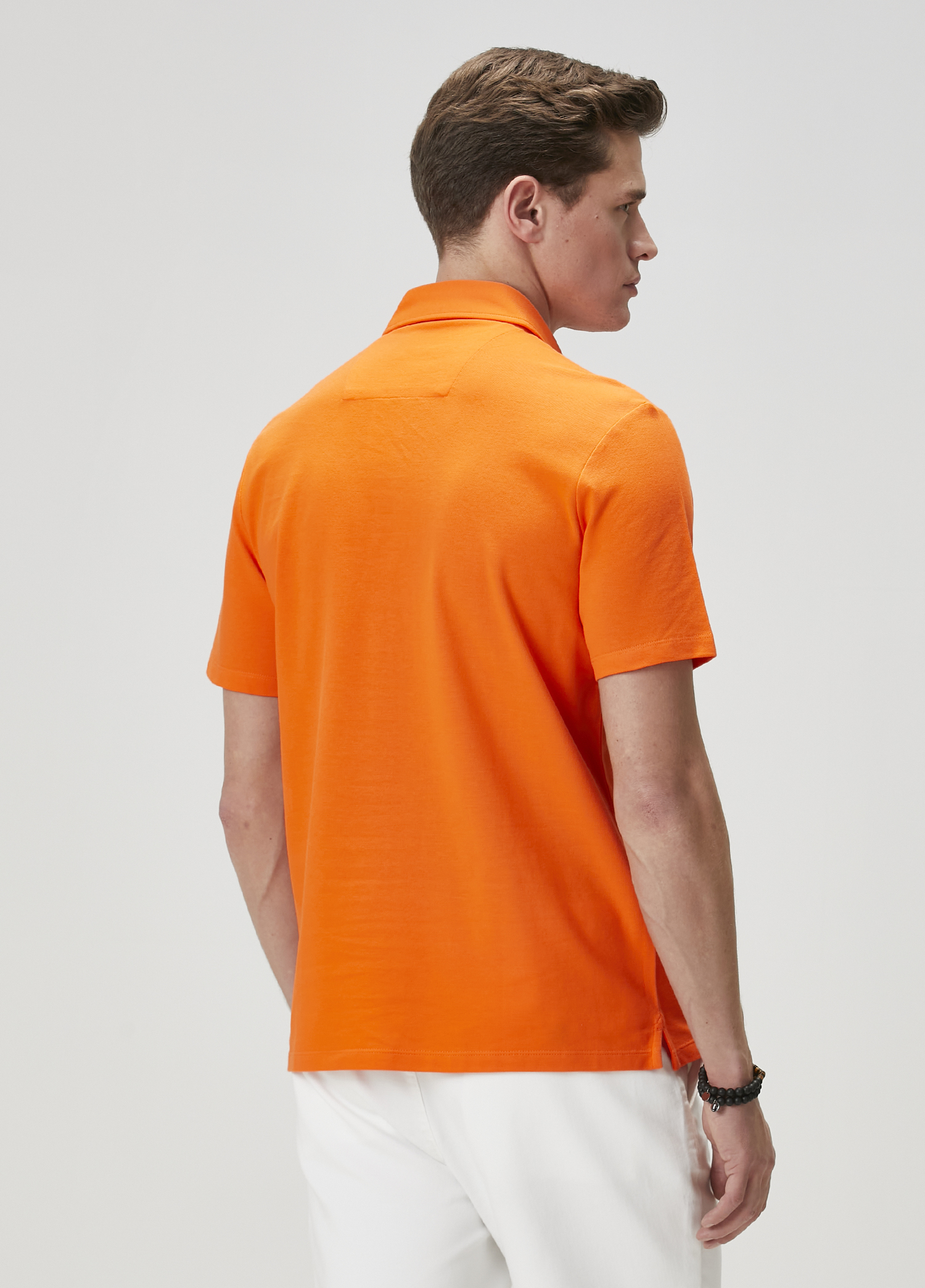 Comfort Fit Turuncu Polo Yaka T-shirt_4