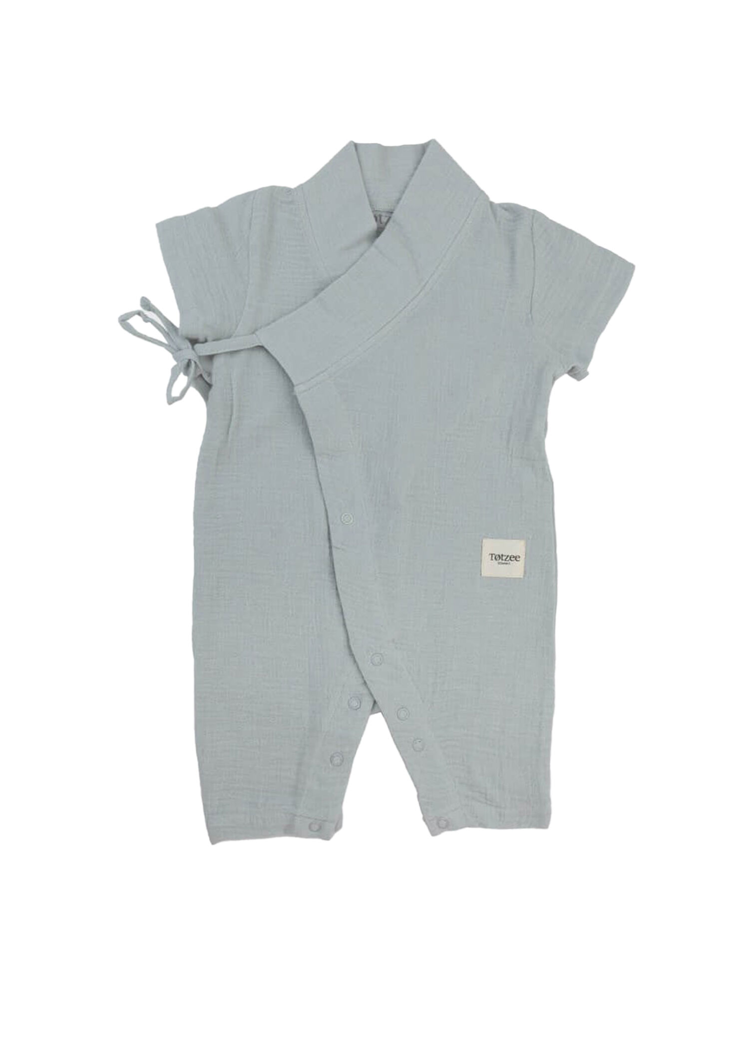 Gri Müslin Uzun Unisex Bebek Kimono Tulum