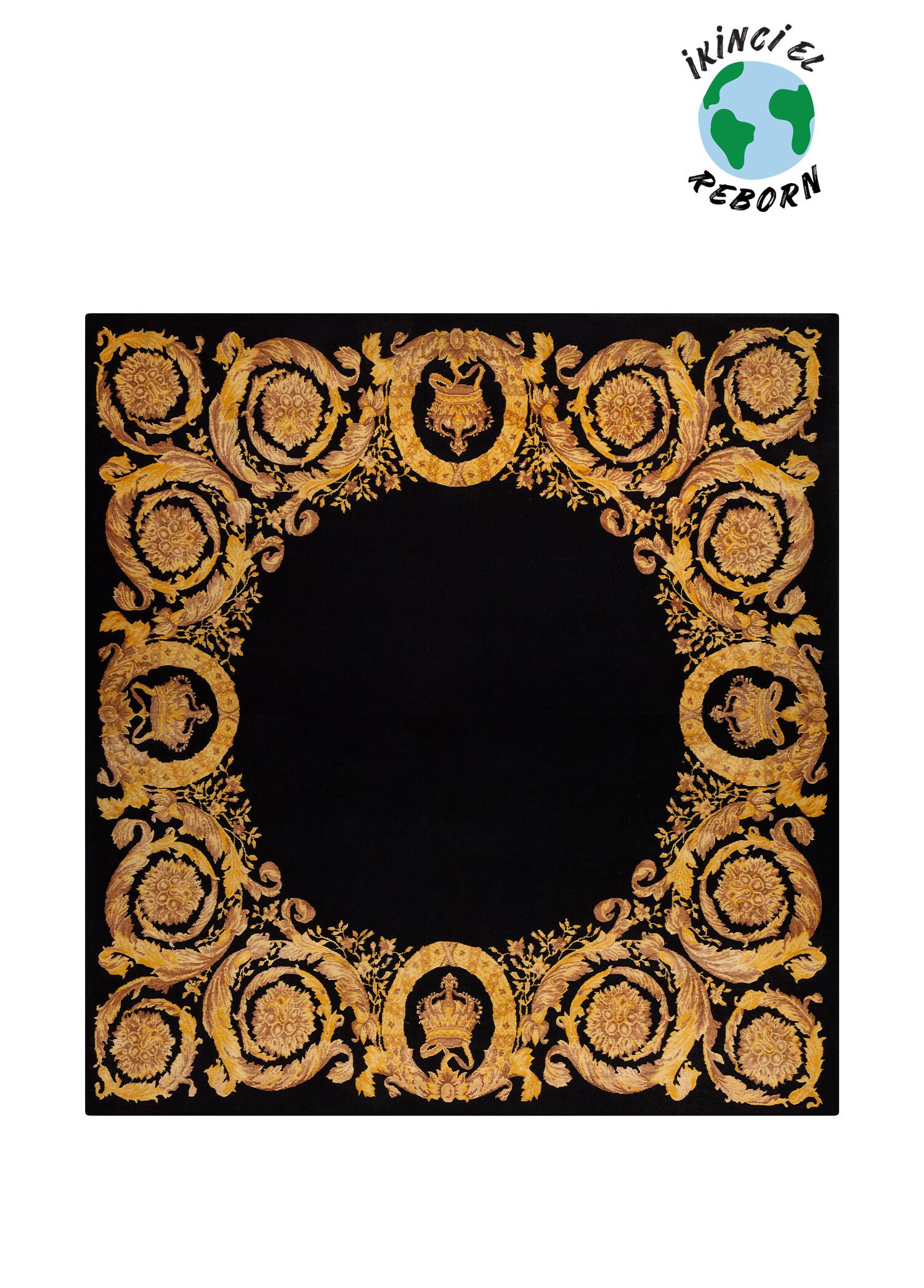 Versace Home Siyah Bej Halı