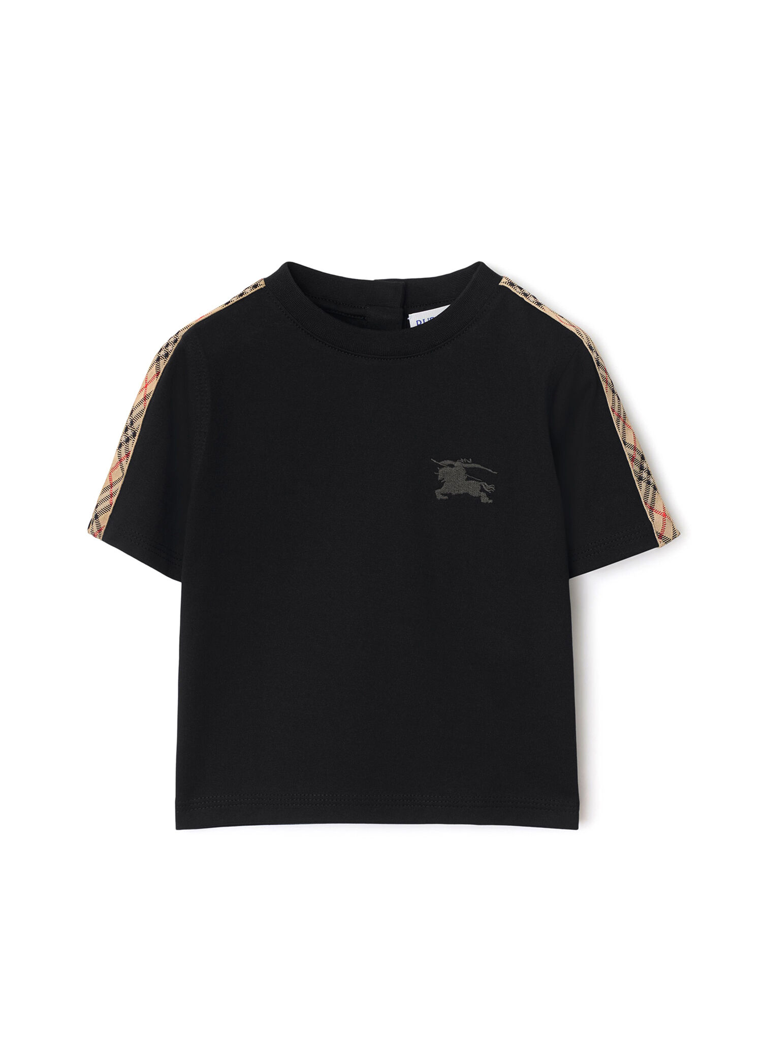 Siyah Pamuklu Kısa Kollu Unisex Bebek T-Shirt