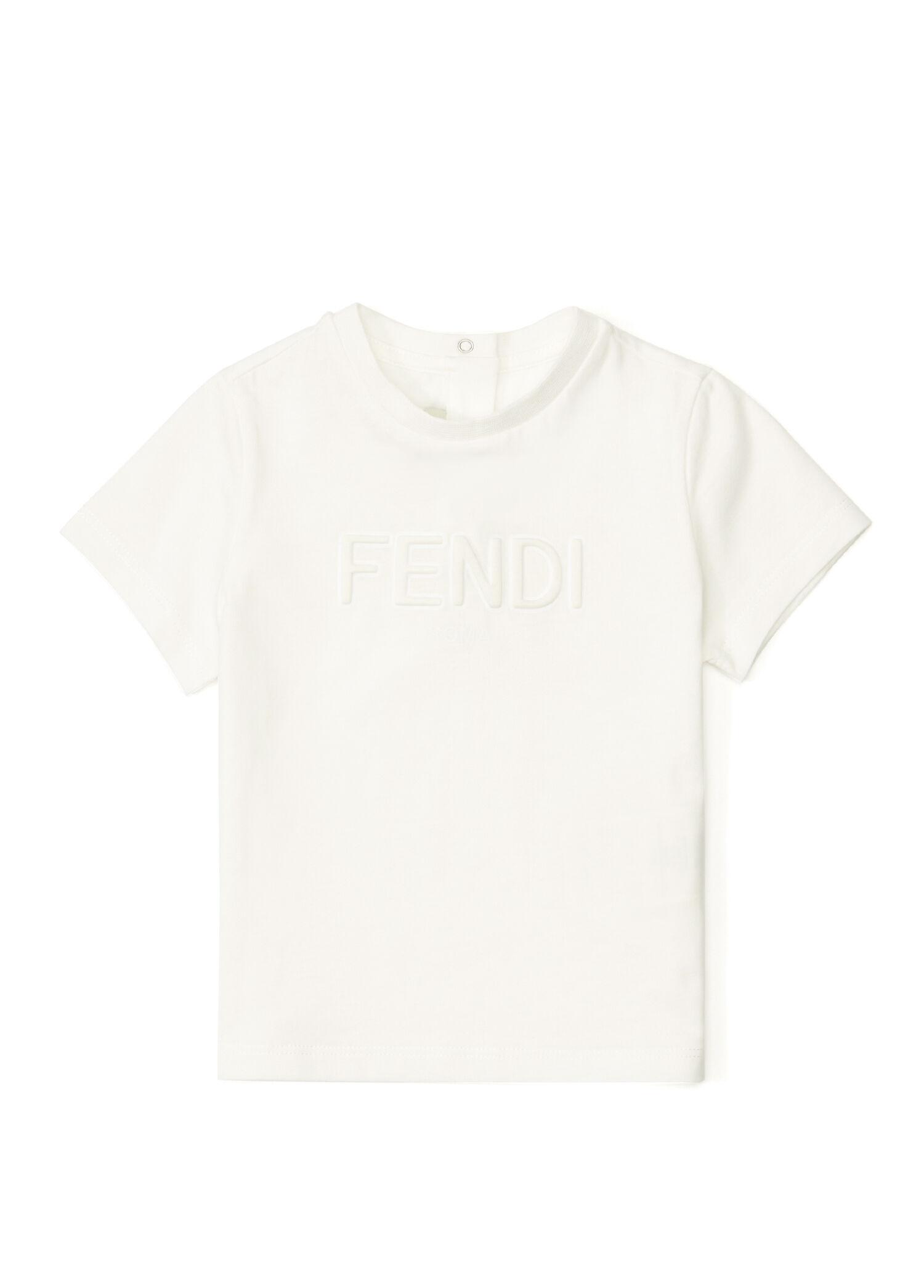 Beyaz Logo Detaylı Unisex Bebek T-shirt