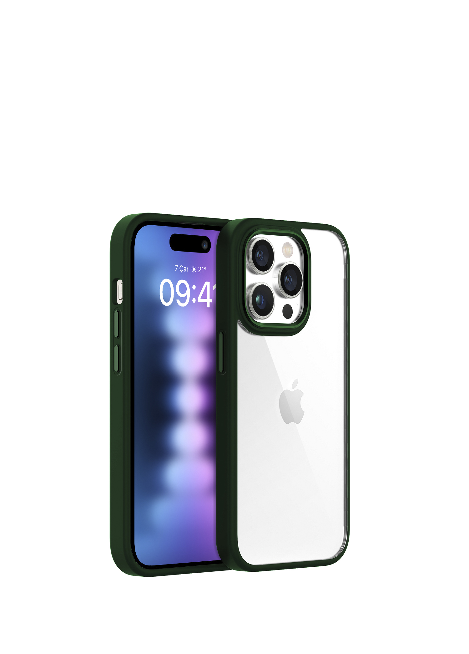 iPhone 15 Pro Max New Air Bumper Yeşil Plastik Kılıf