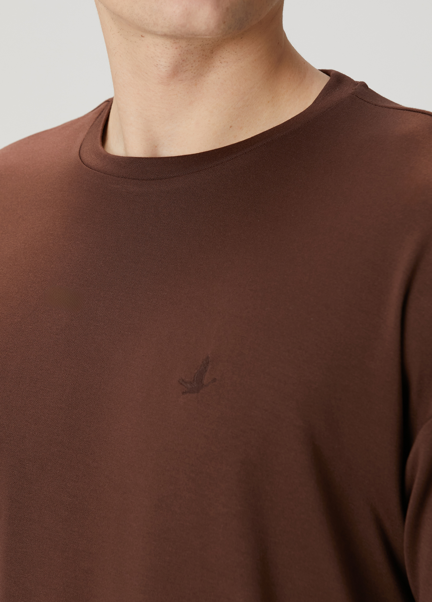 Kahverengi Logo Nakışlı Oversized T-shirt_4