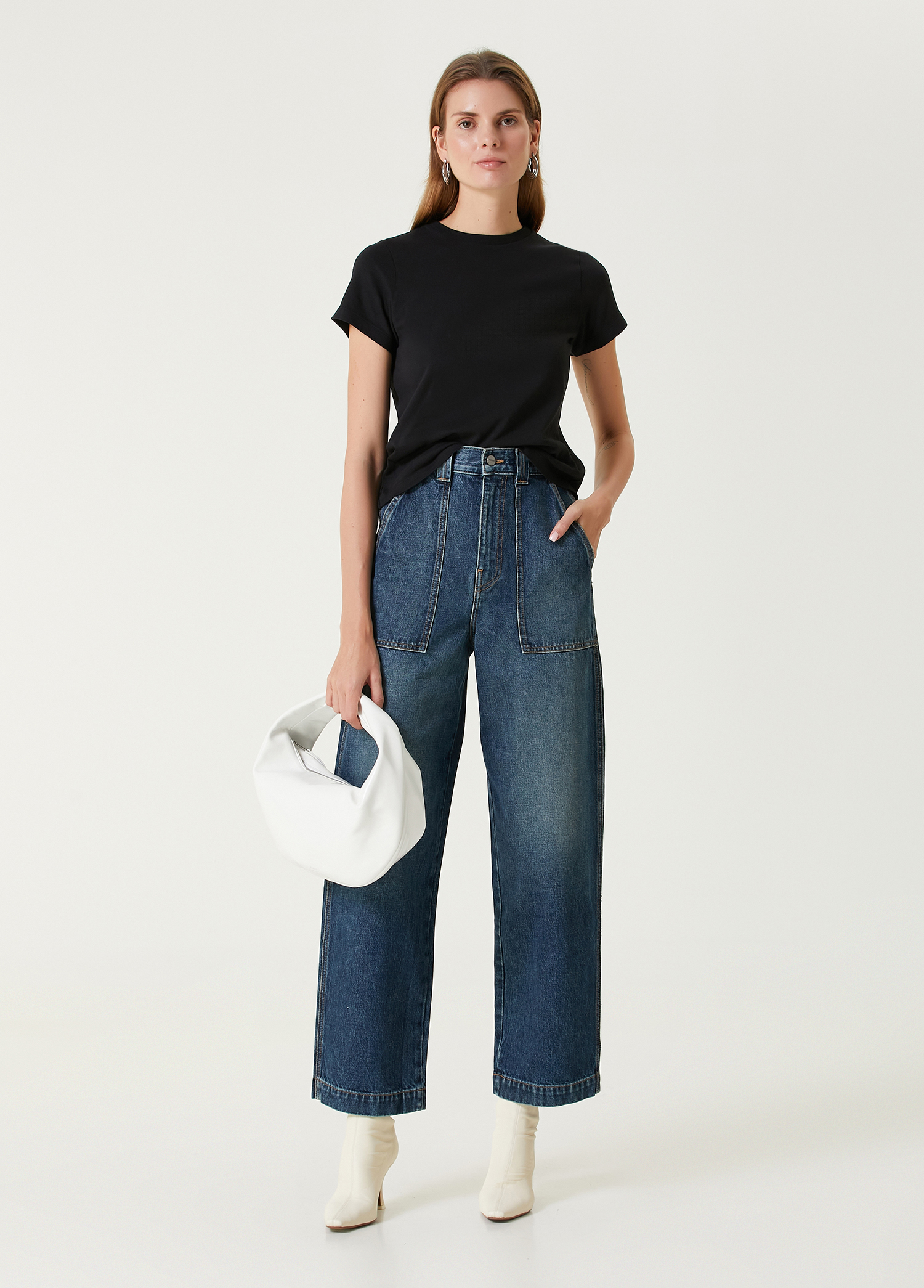 Hewitt Mavi Wide Leg Jean Pantolon