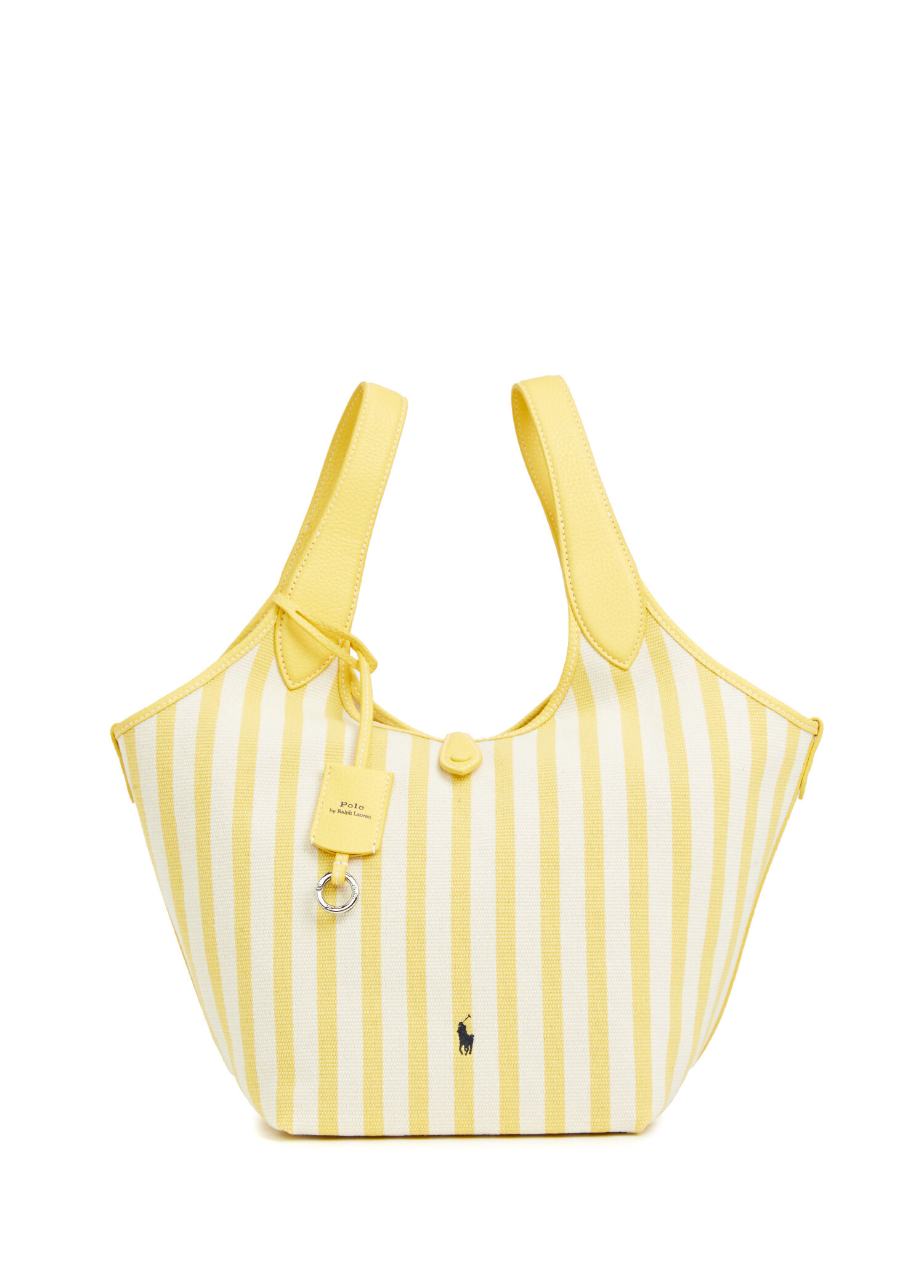 Yellow And White Striped Women's Bag