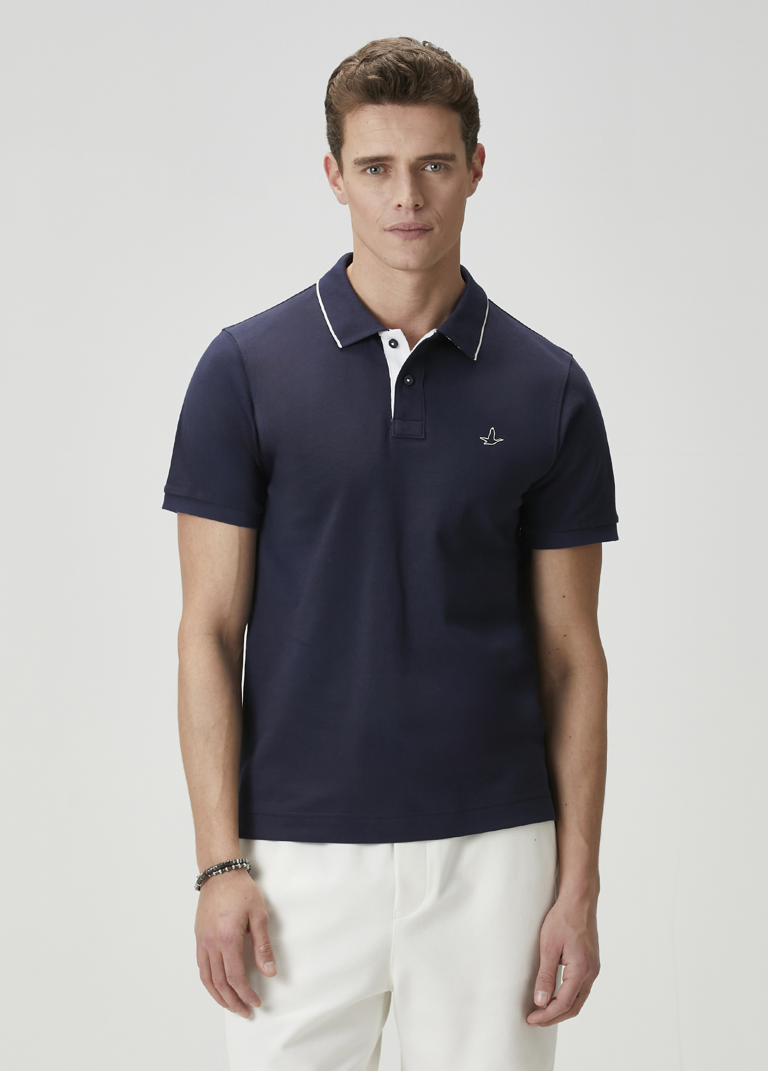 Slim Fit Lacivert Polo Yaka T-shirt_1