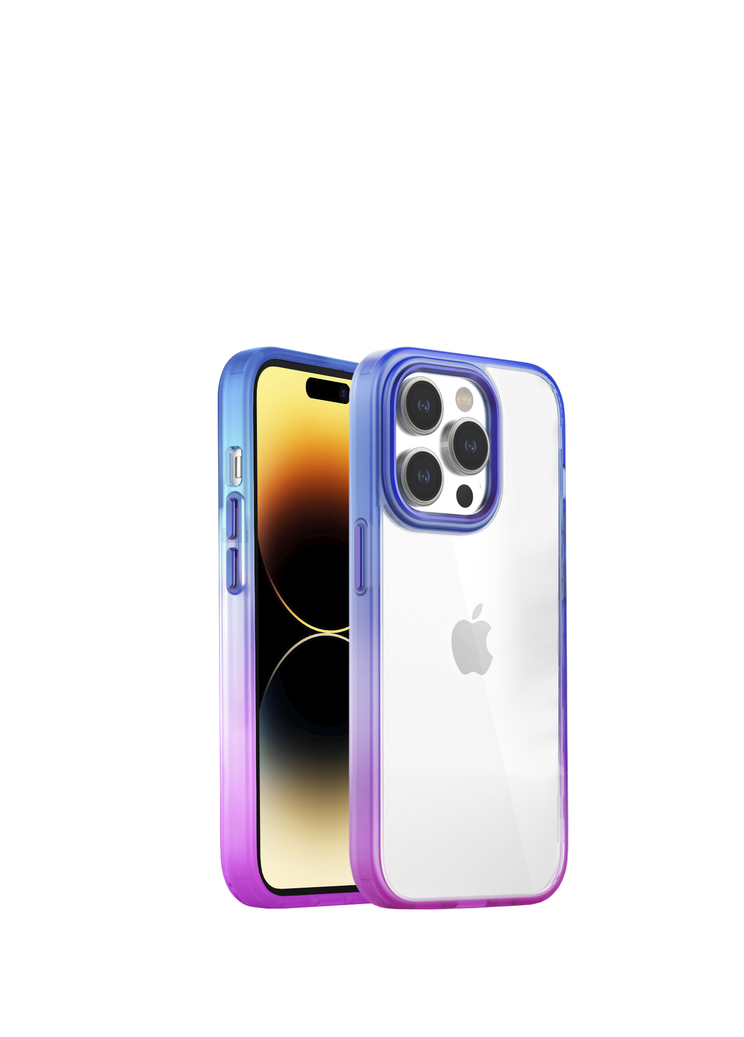 iPhone 14 Pro Air Bumper Rainbow Pink Blue Kılıf