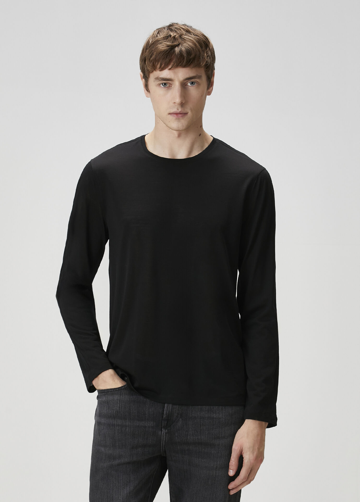 Regular Fit Clemente Siyah Uzun Kollu T-shirt