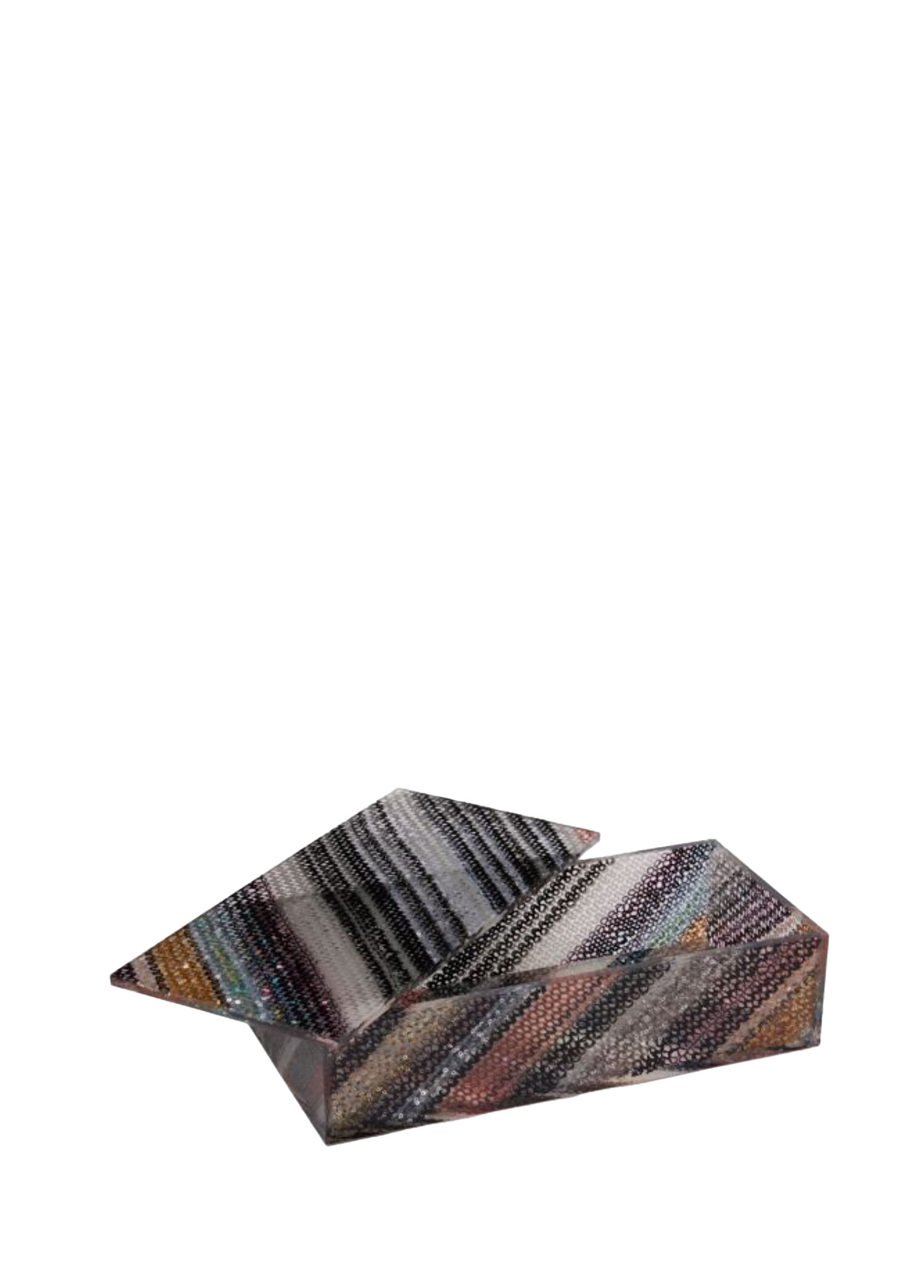 Chevron Paillettes Çok Renkli Dekoratif Kutu
