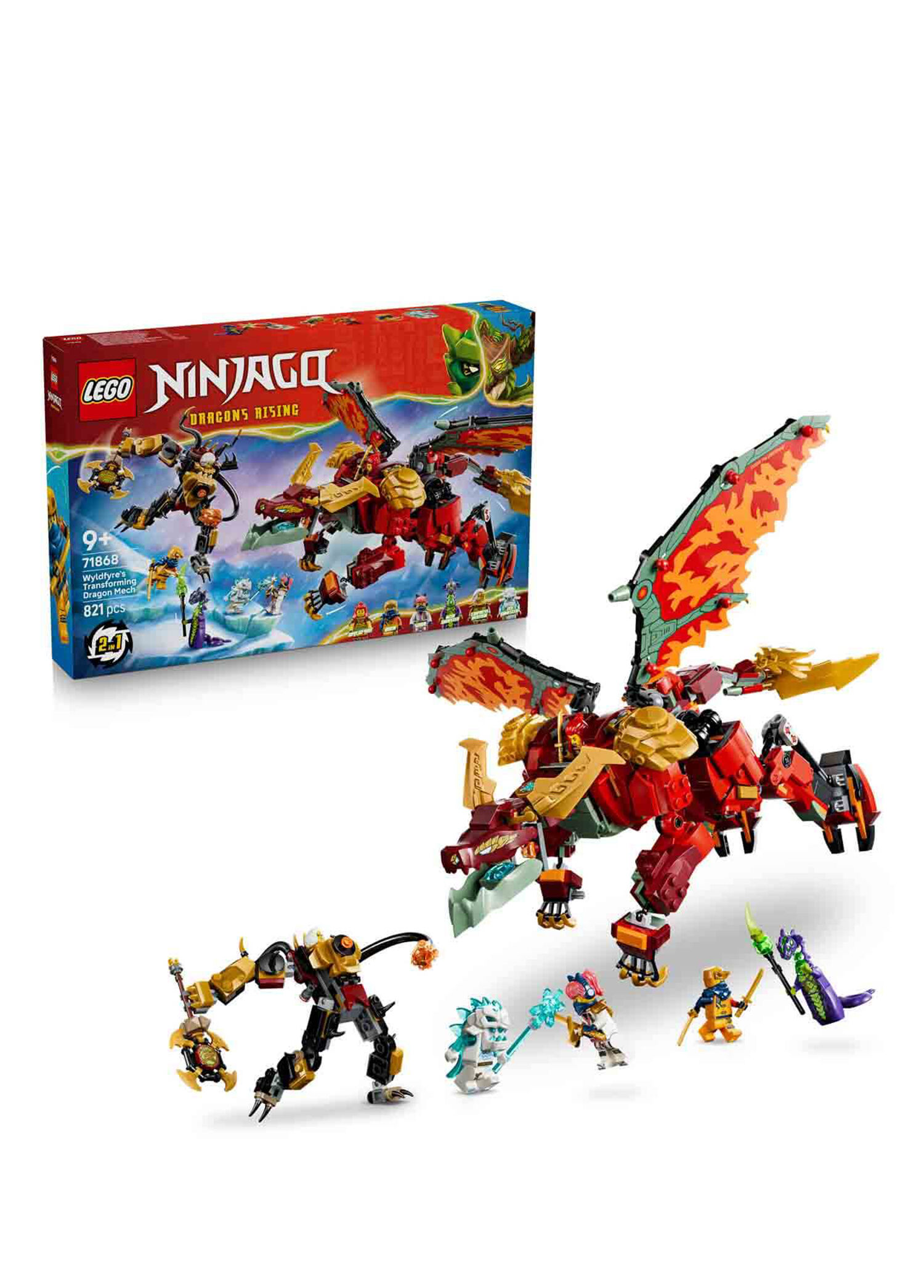 LEGO - Ninjago Wyldfyre'ın Dönüşen Ejderha Robotu 821 Parça 9+ Yaş