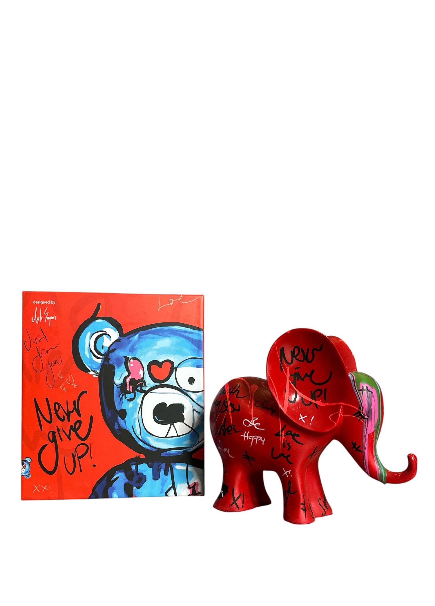 Fil Pop Art Koyu Kırmızı Dekoratif Heykel