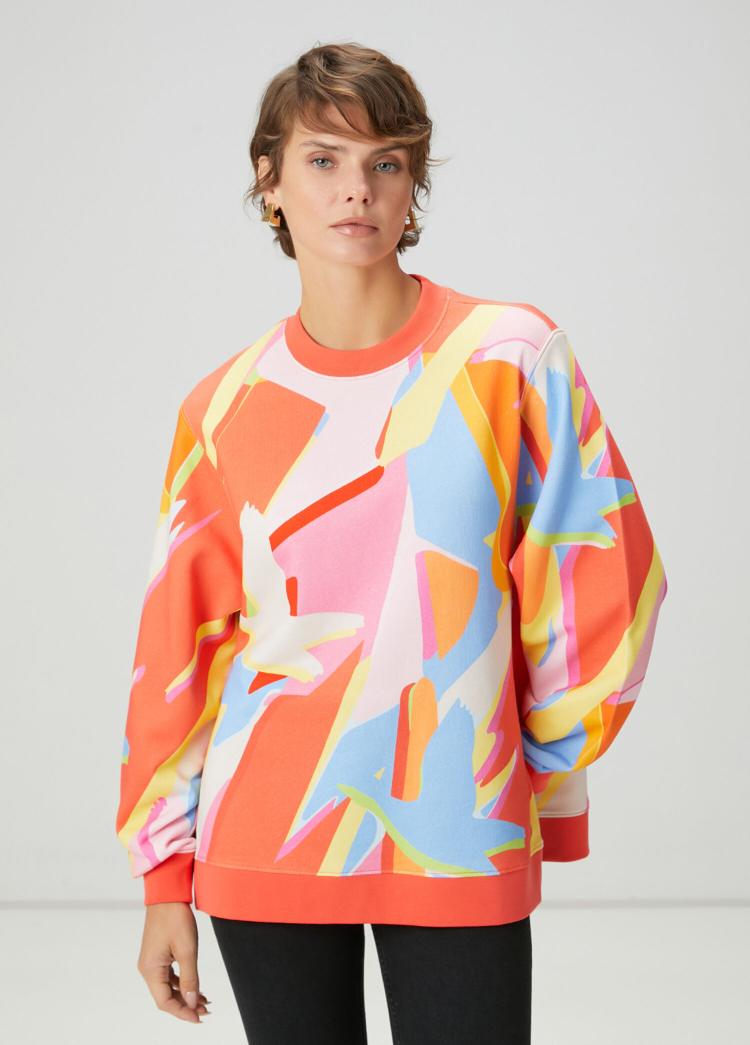 Beymen Club - Çok Renkli Kuş Desenli Sweatshirt - Çok Renkli