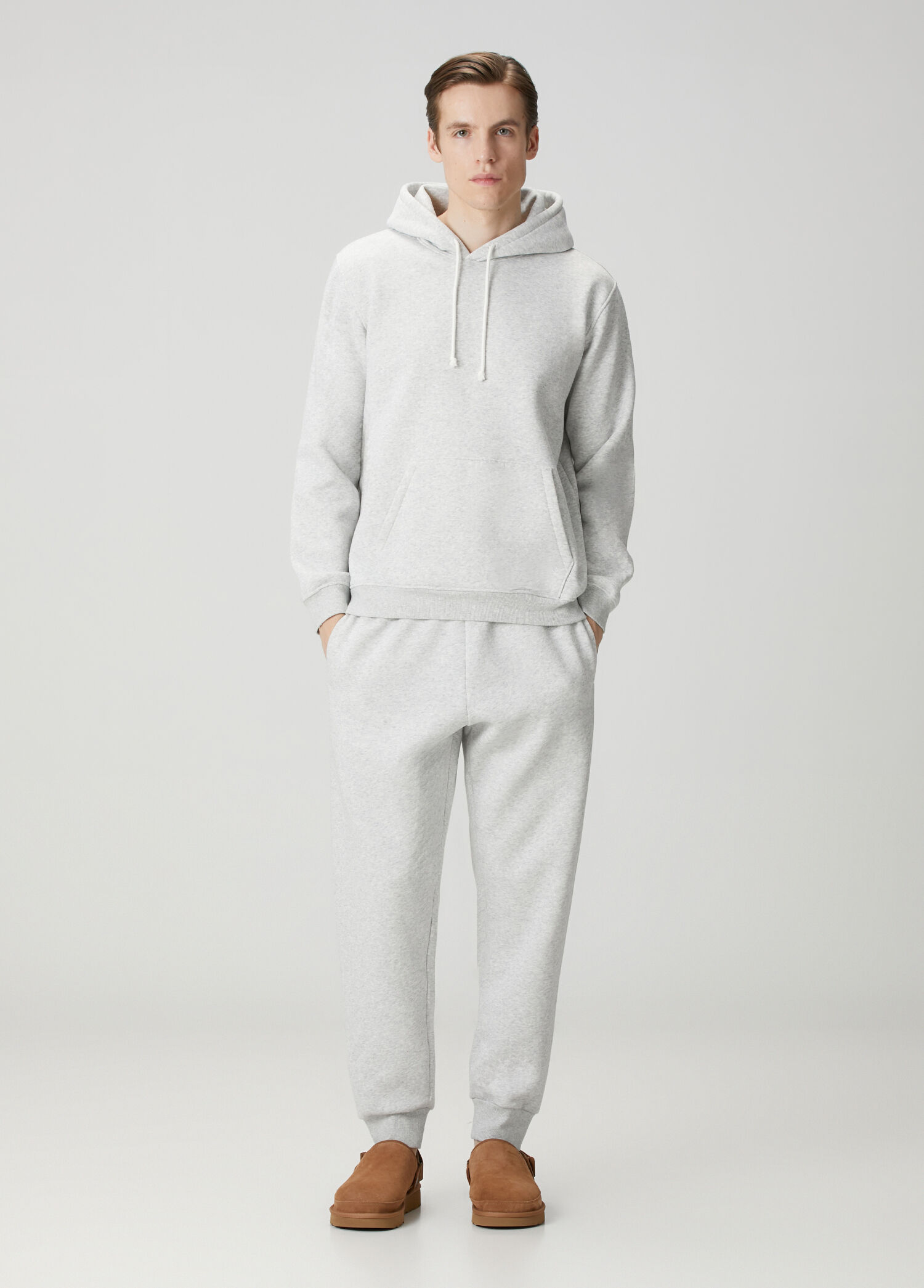 Tapered Jogger Açık Gri Beli Kordonlu Eşofman Altı