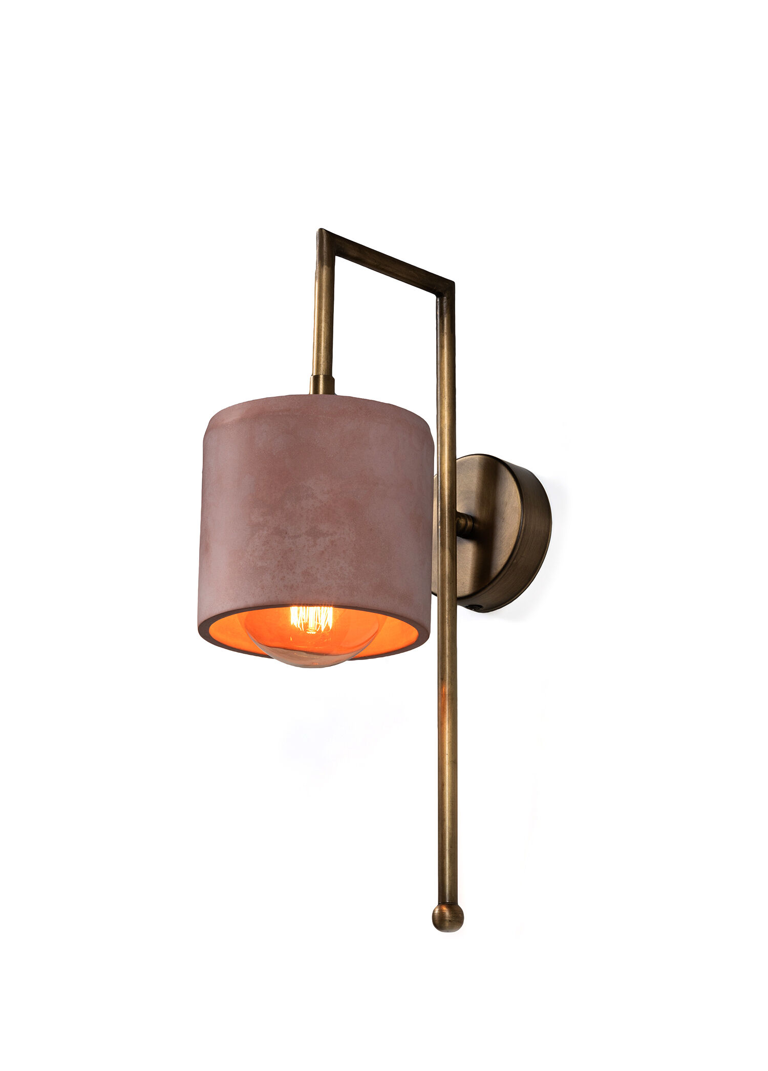 Metal Detaylı Somon Bronz Silindir Aplik