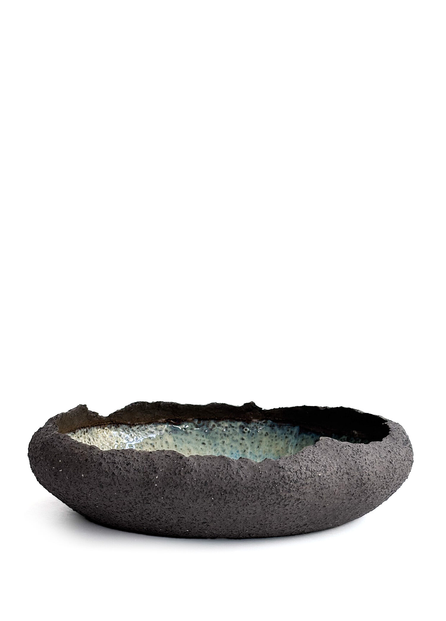Stone No:7 Gri Yeşil Seramik Servis Tabağı 24 cm