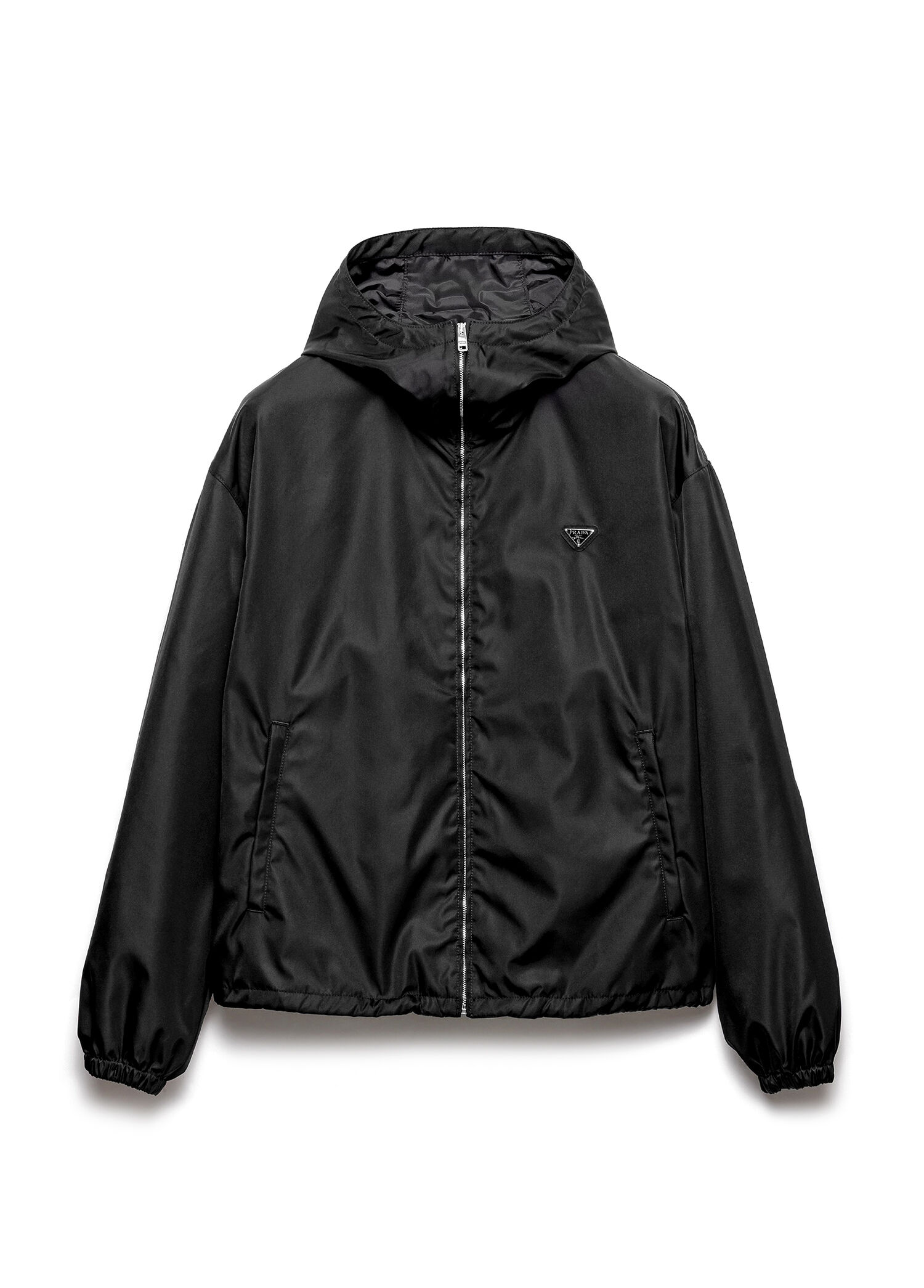 Prada Siyah Erkek Re-Nylon Siyah Kapüşonlu Erkek Ceket 1805957