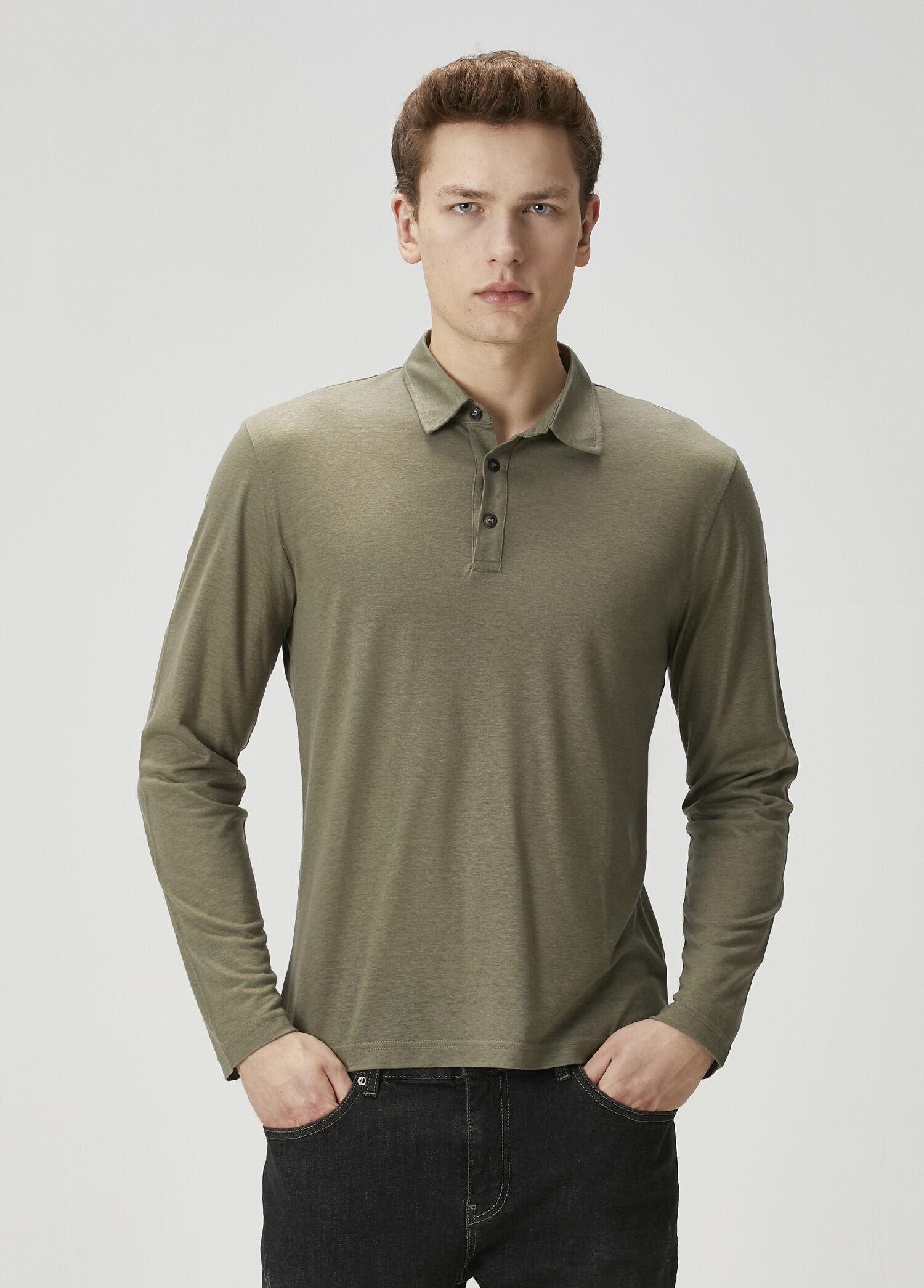 Yeşil Polo Yaka Triko