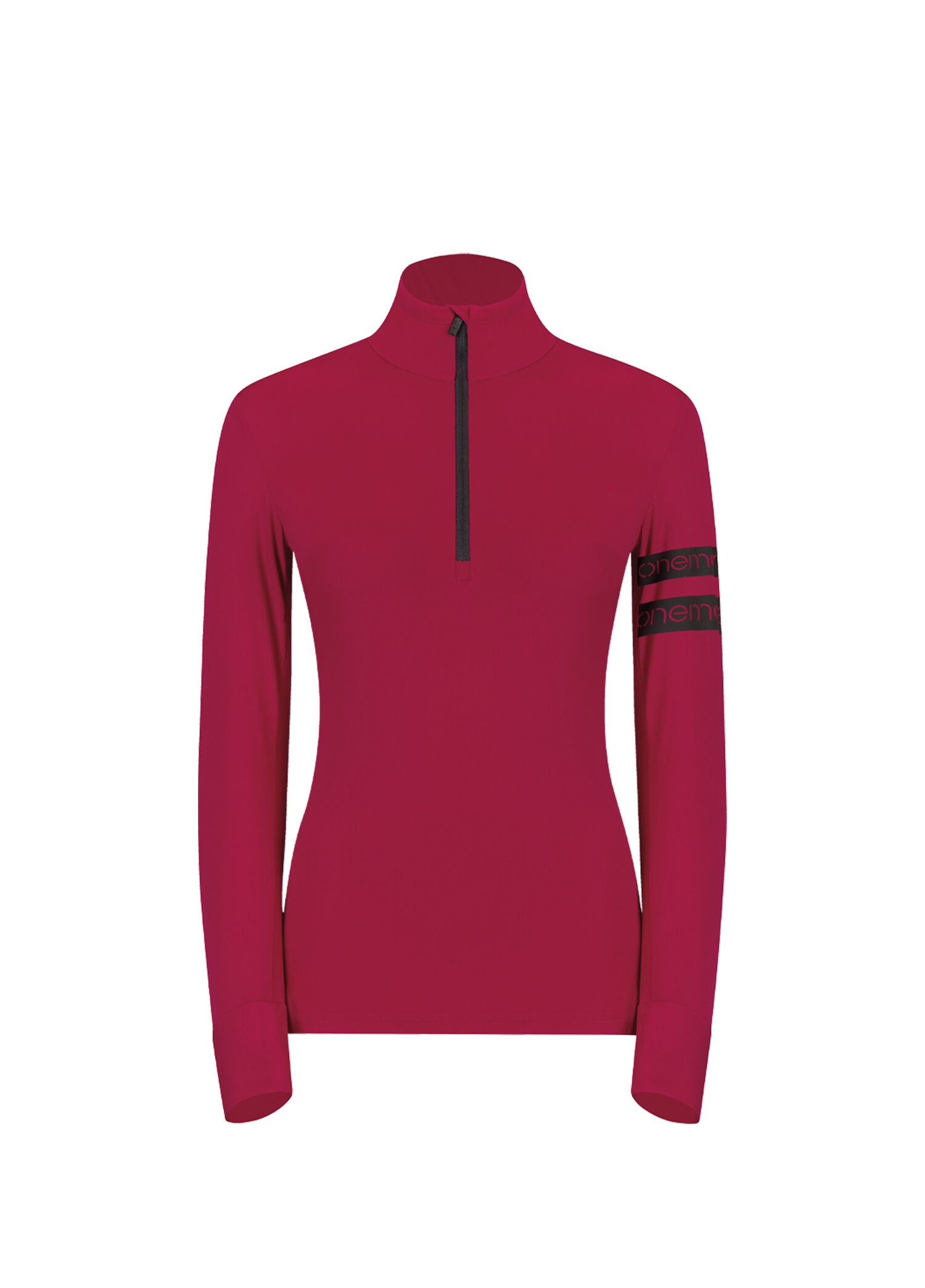 631-Turtleneck Wıth Half Zıp Bordo Uzun Kollu Spor Body