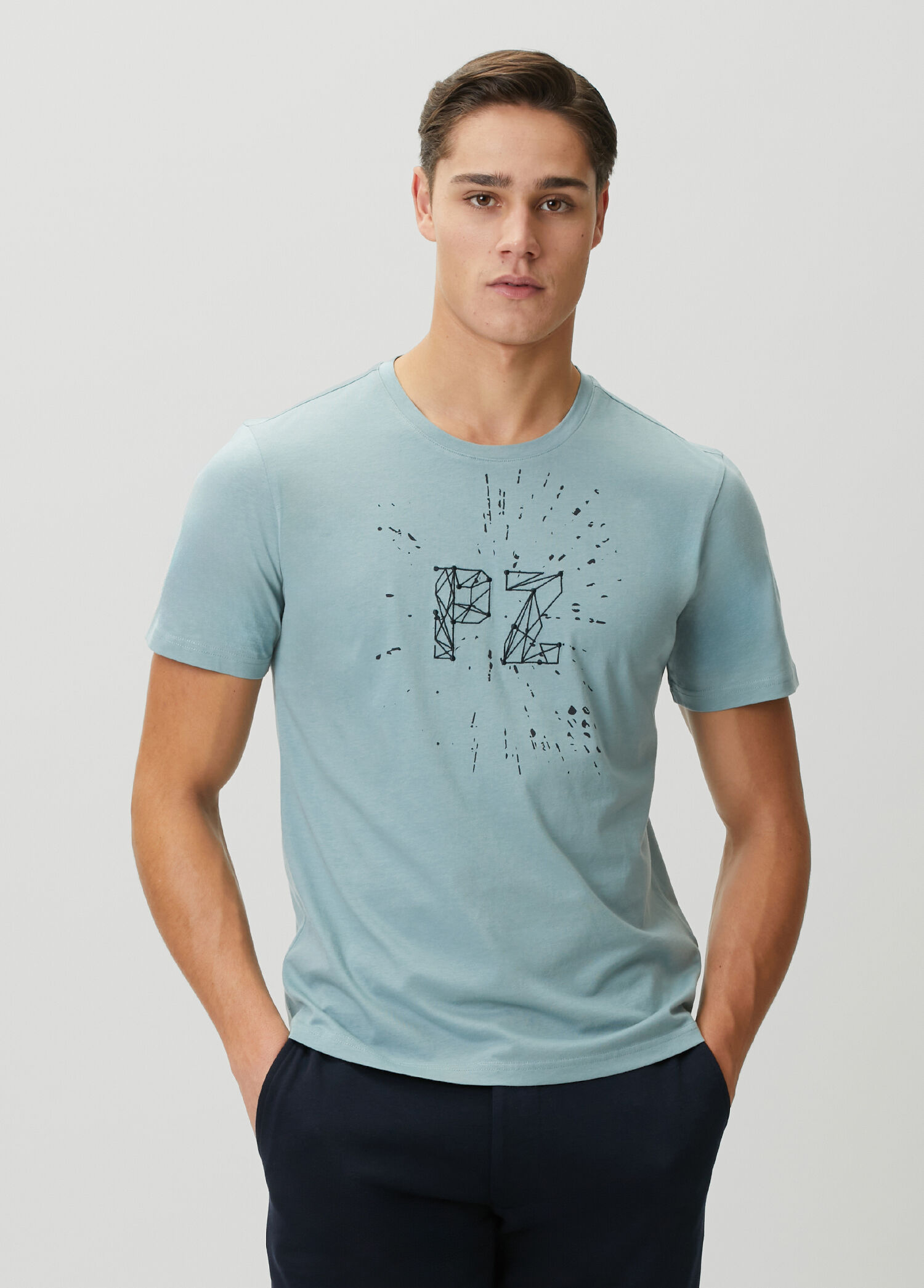 Açık Yeşil Logo Nakışlı T-shirt