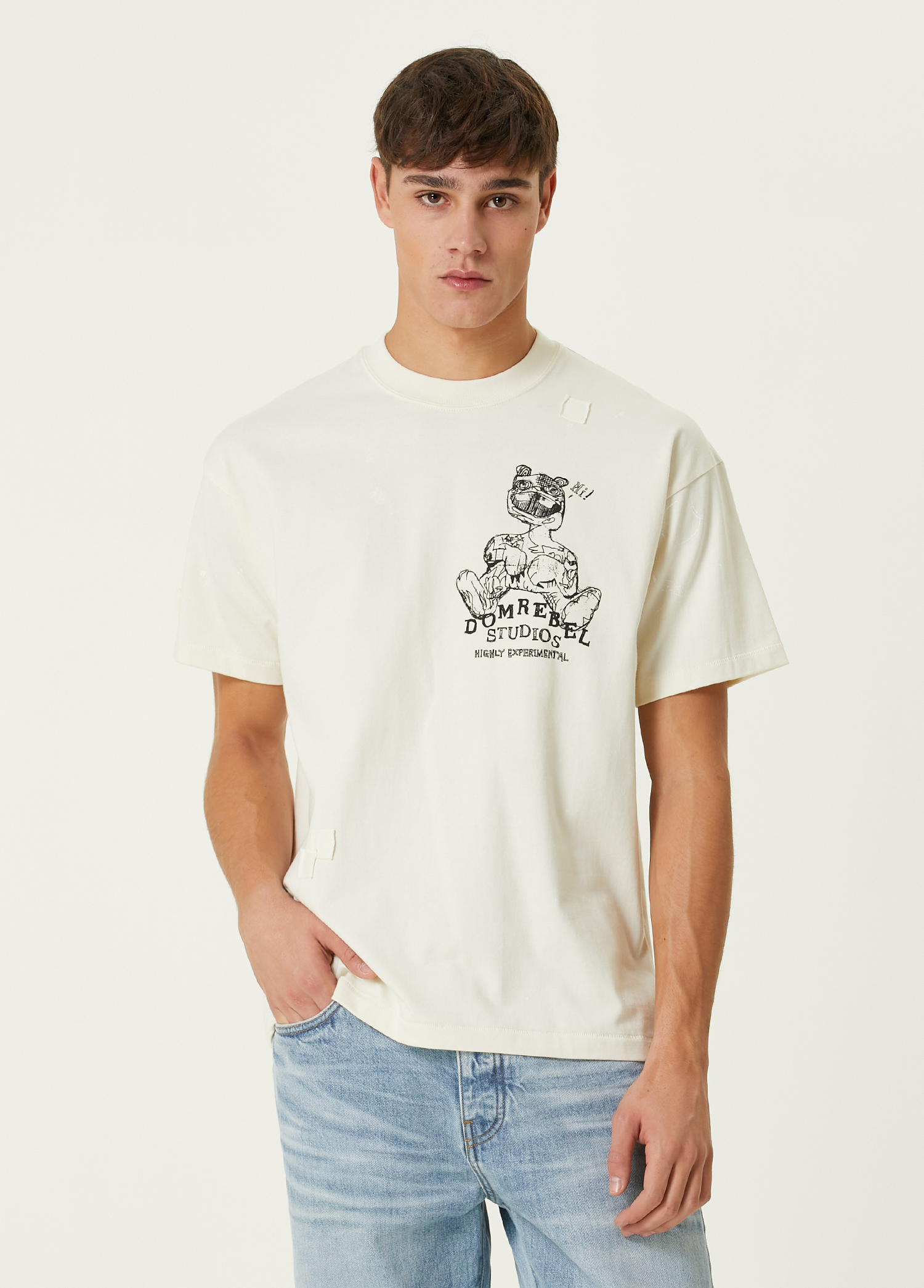 Strip Kırık Beyaz T-shirt