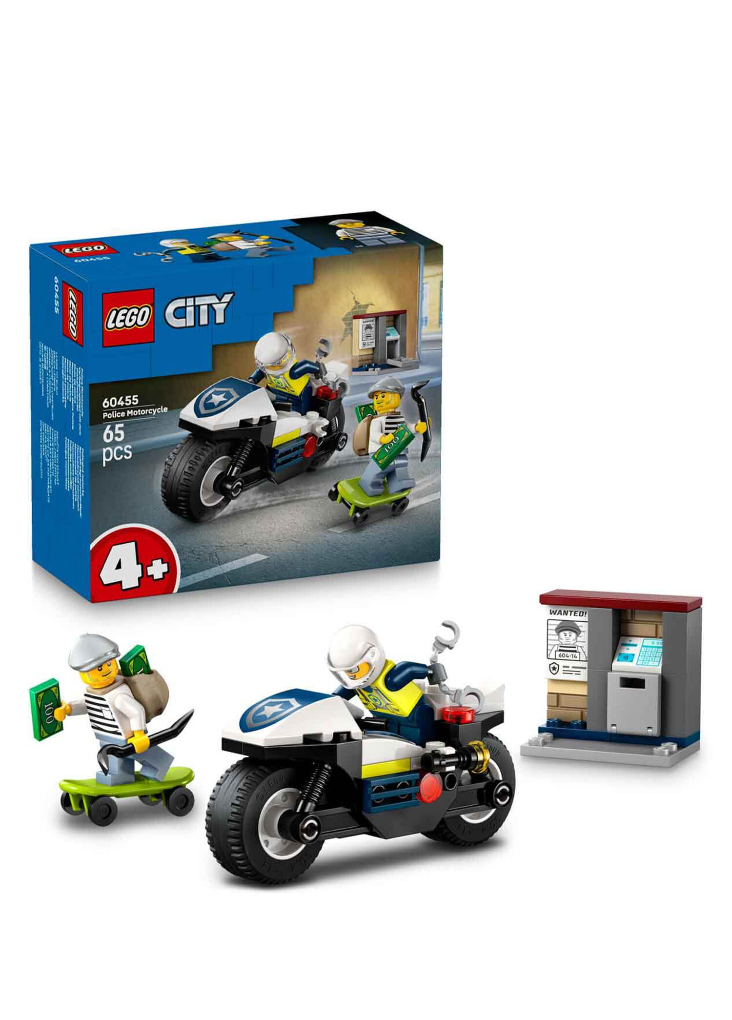 City Polis Motosikleti Takibi 65 Parça 4+ Yaş Yapı Oyuncağı 60455