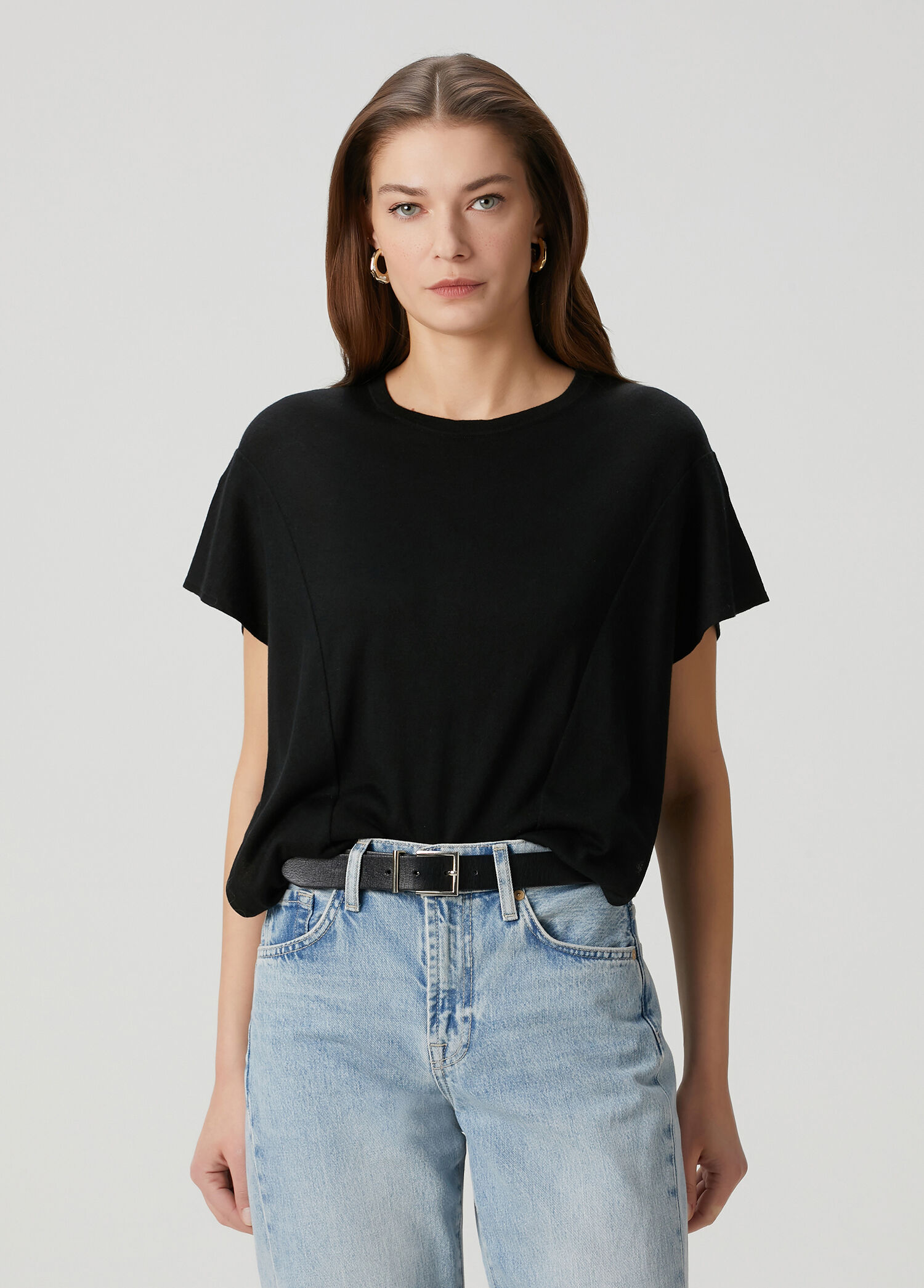 Siyah İpek T-shirt