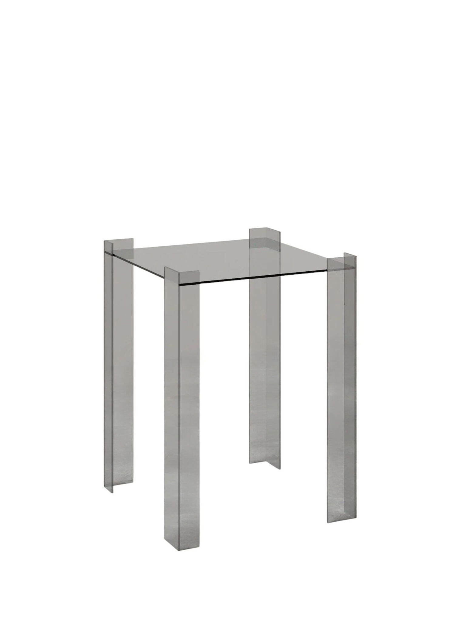 De Stijl Şeffaf Cam Yan Sehpa