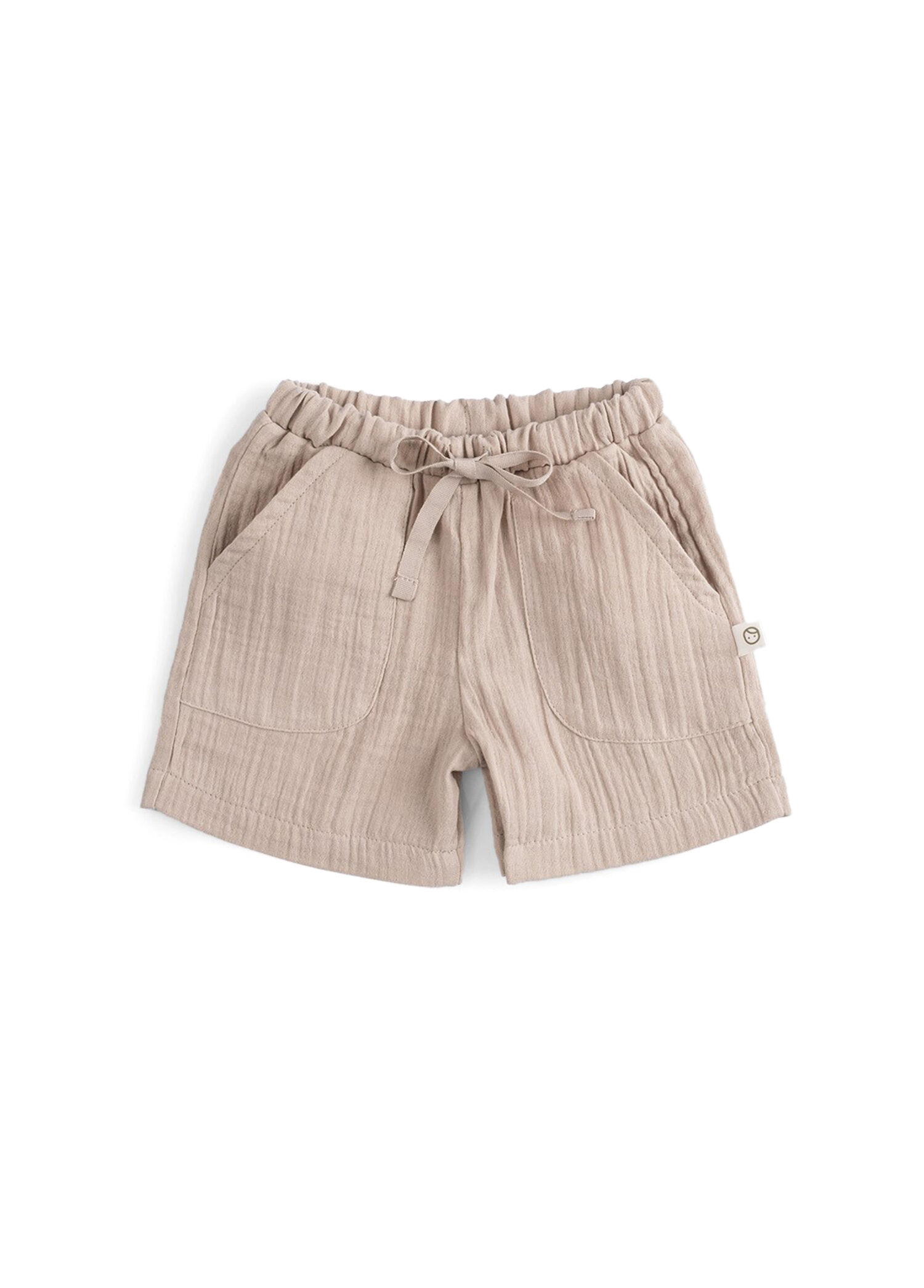Bej Pamuklu Müslin Unisex Bebek Şort