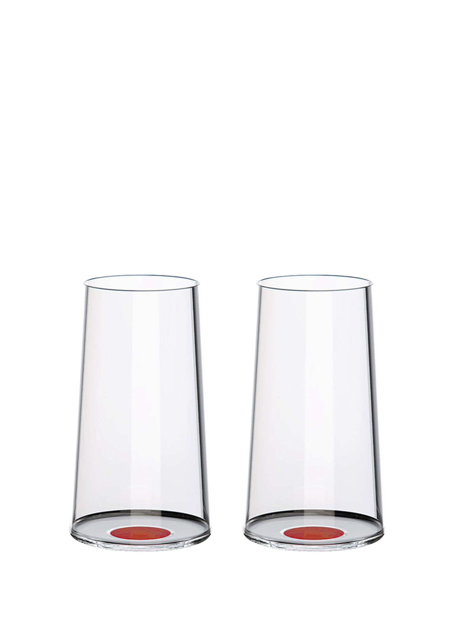 Split Glass Kırmızı Cam 2'li Şampanya Kadeh Bardağı