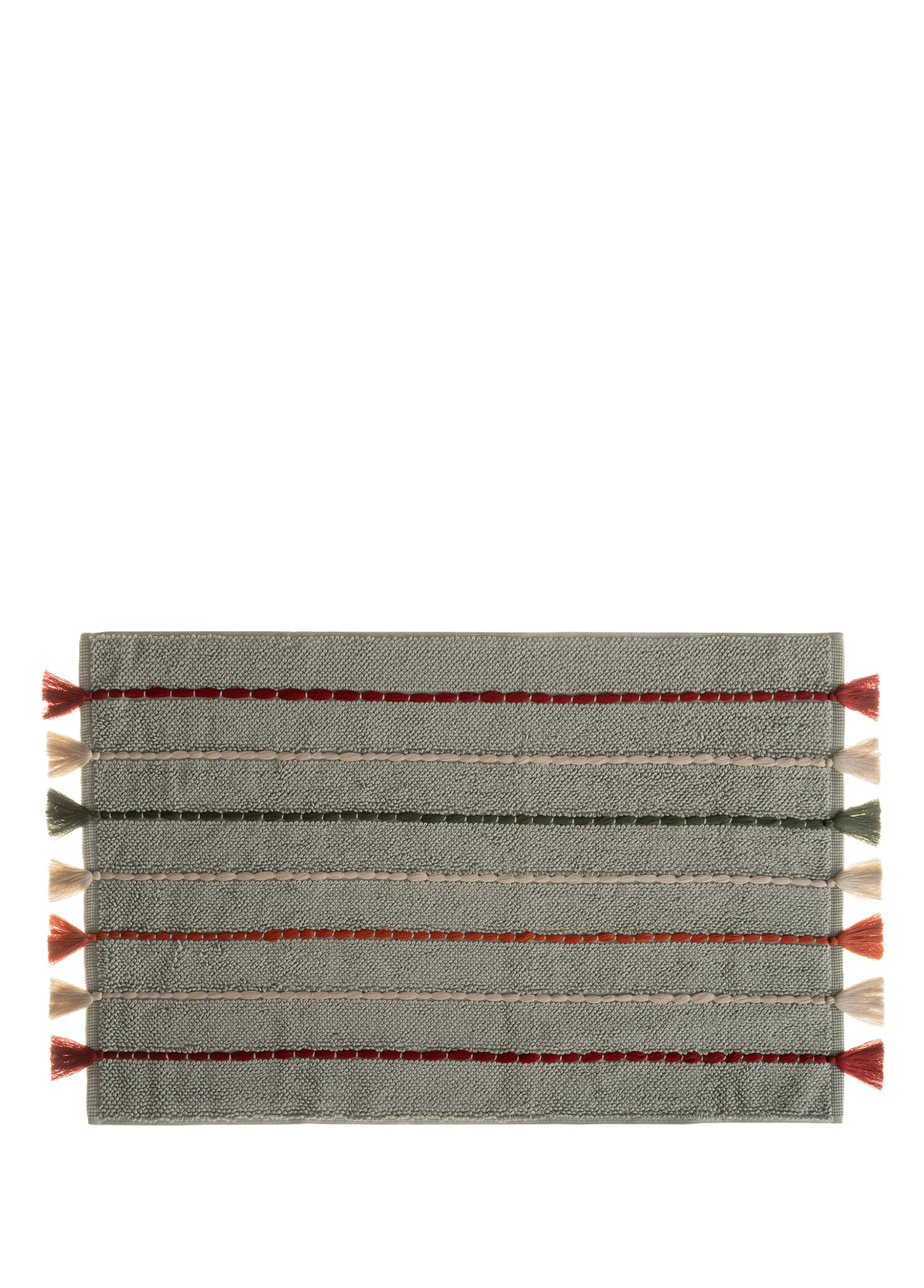Katari Pamuk El Nakışlı Yeşil Banyo Paspası 50 x 80 cm