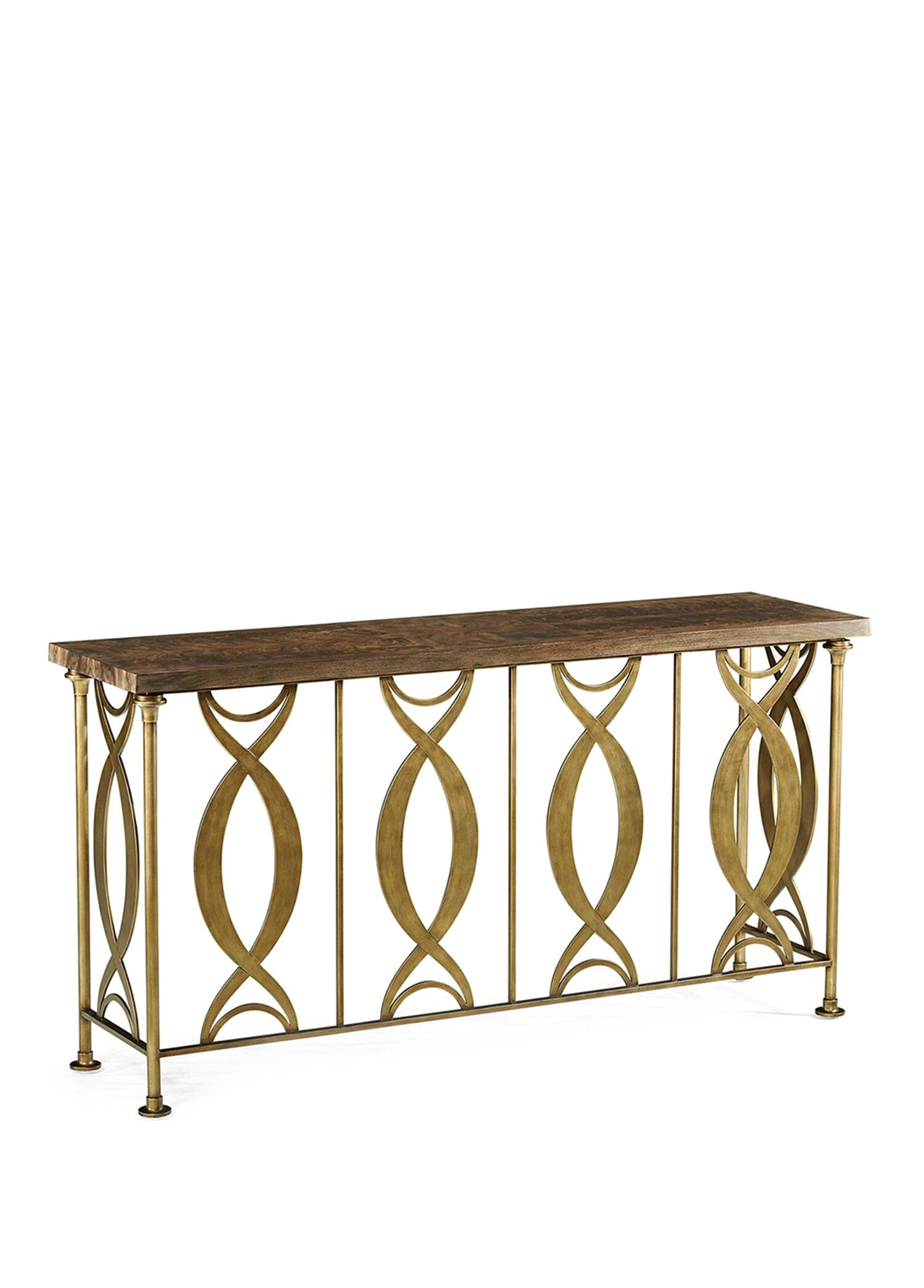 Berkley Gold Brown Altın Rengi ahşap Metal Konsol