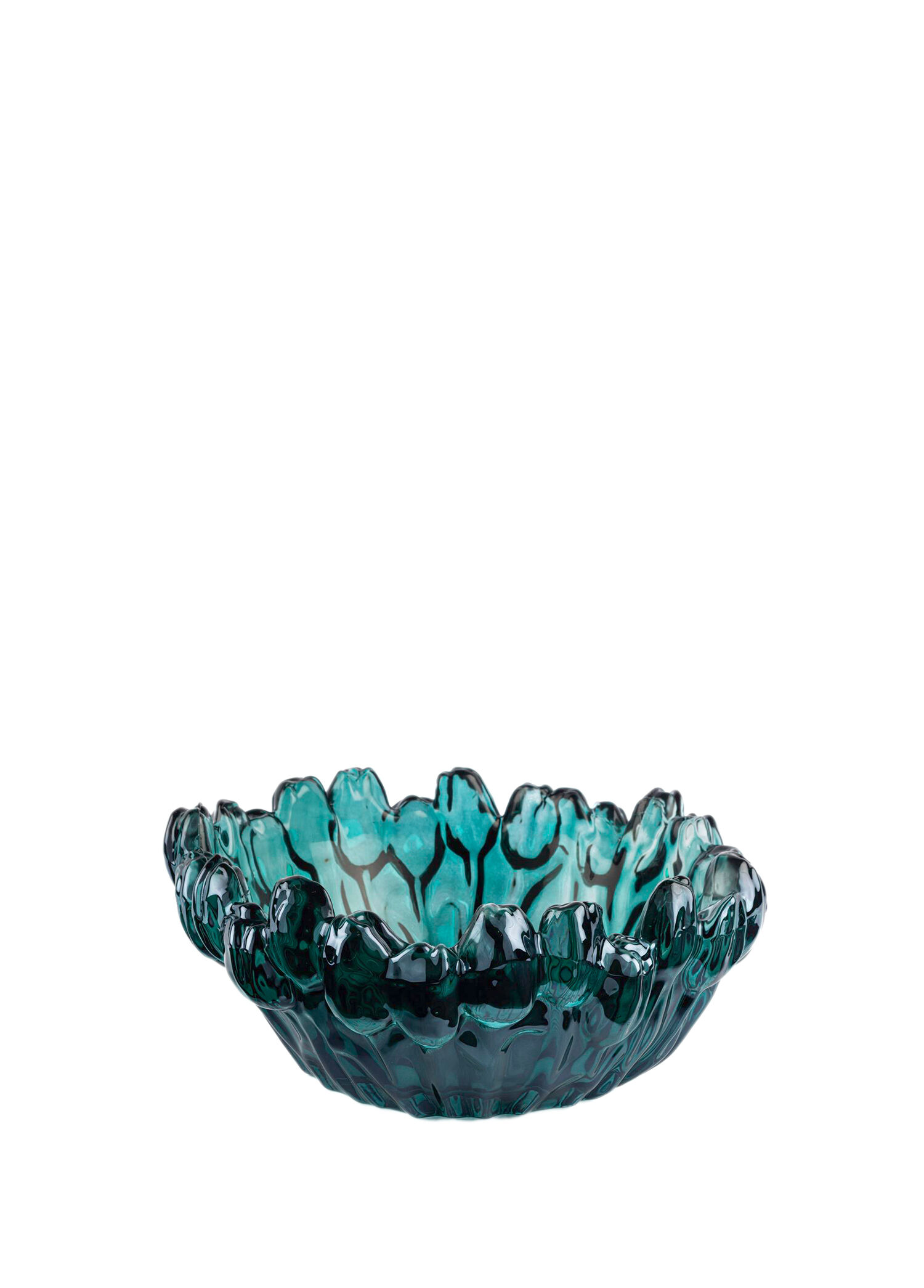 Posy Yeşil Lüster Dekoratif Cam Kase 30 x 12cm