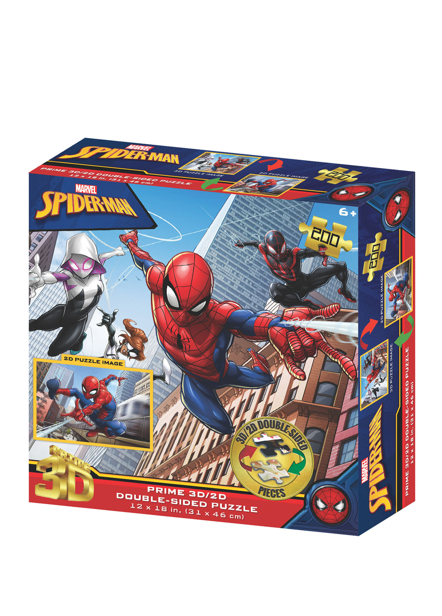 Marvel Spider-Man Çift Taraflı 200 Parça 3D Puzzle