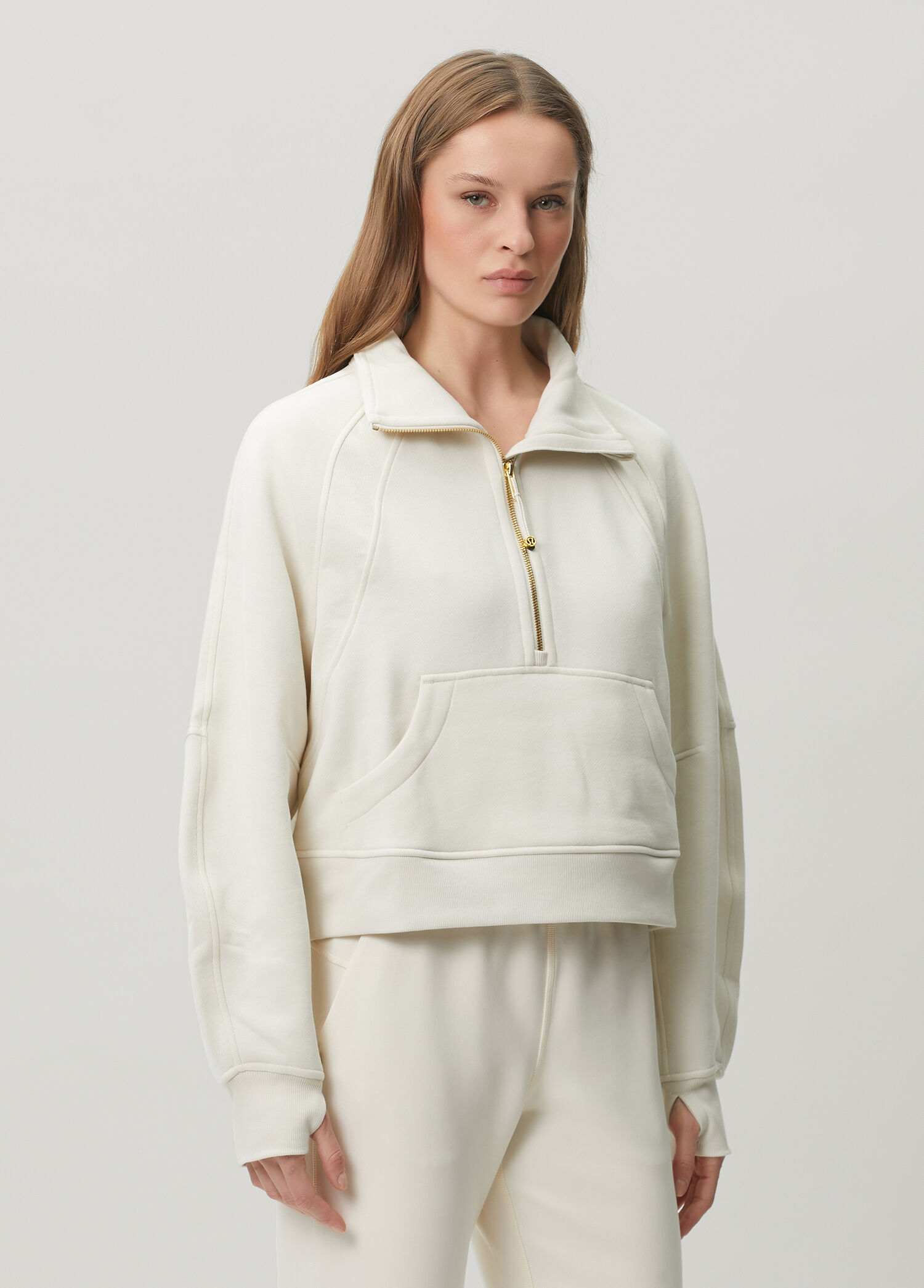 Scuba Oversize Funnel Neck Fildişi Sweatshirt
