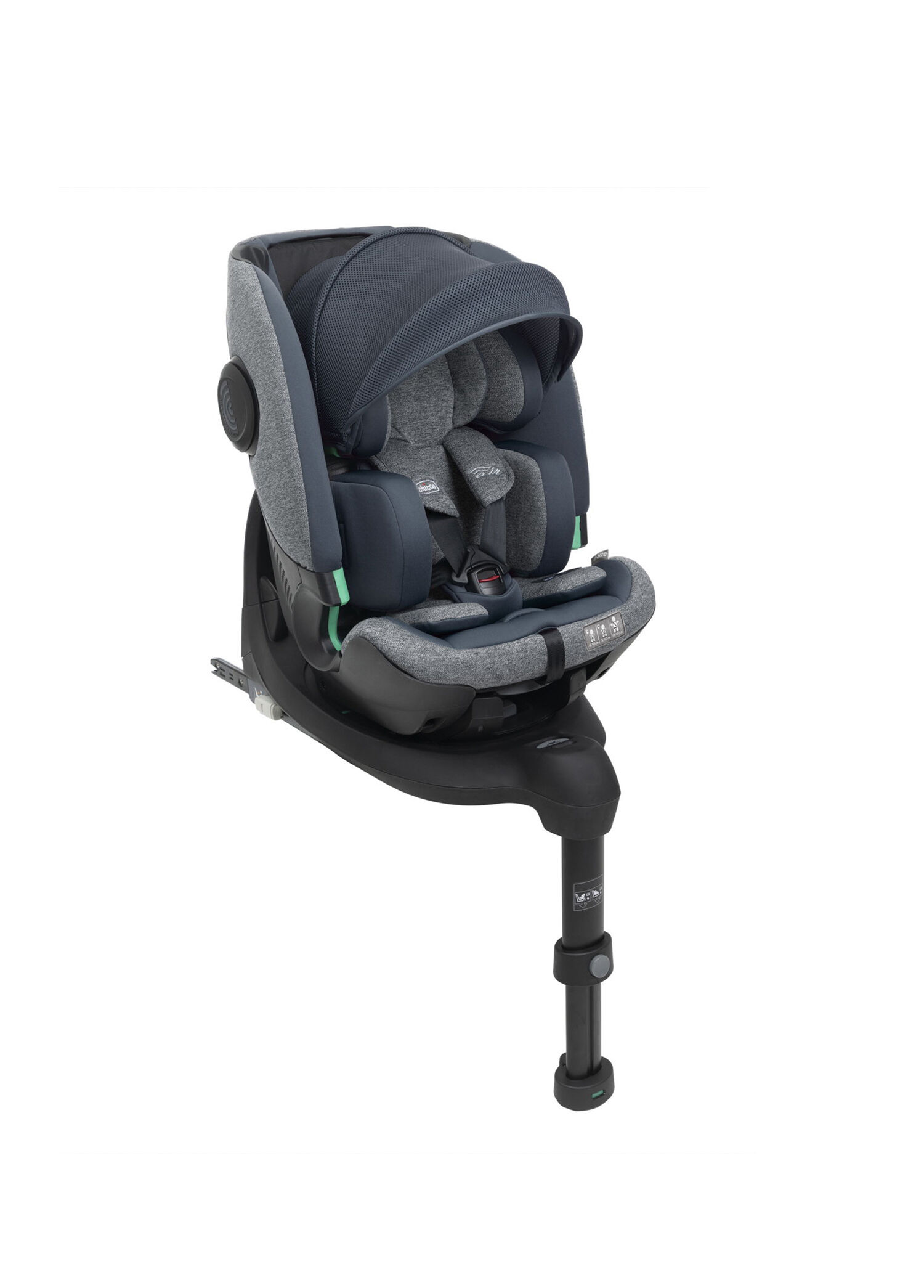 Bi-Seat I-Size Air İsofix'li  360° Dönebilen 0-18 Kg Graphite Bazalı Oto Koltuğu